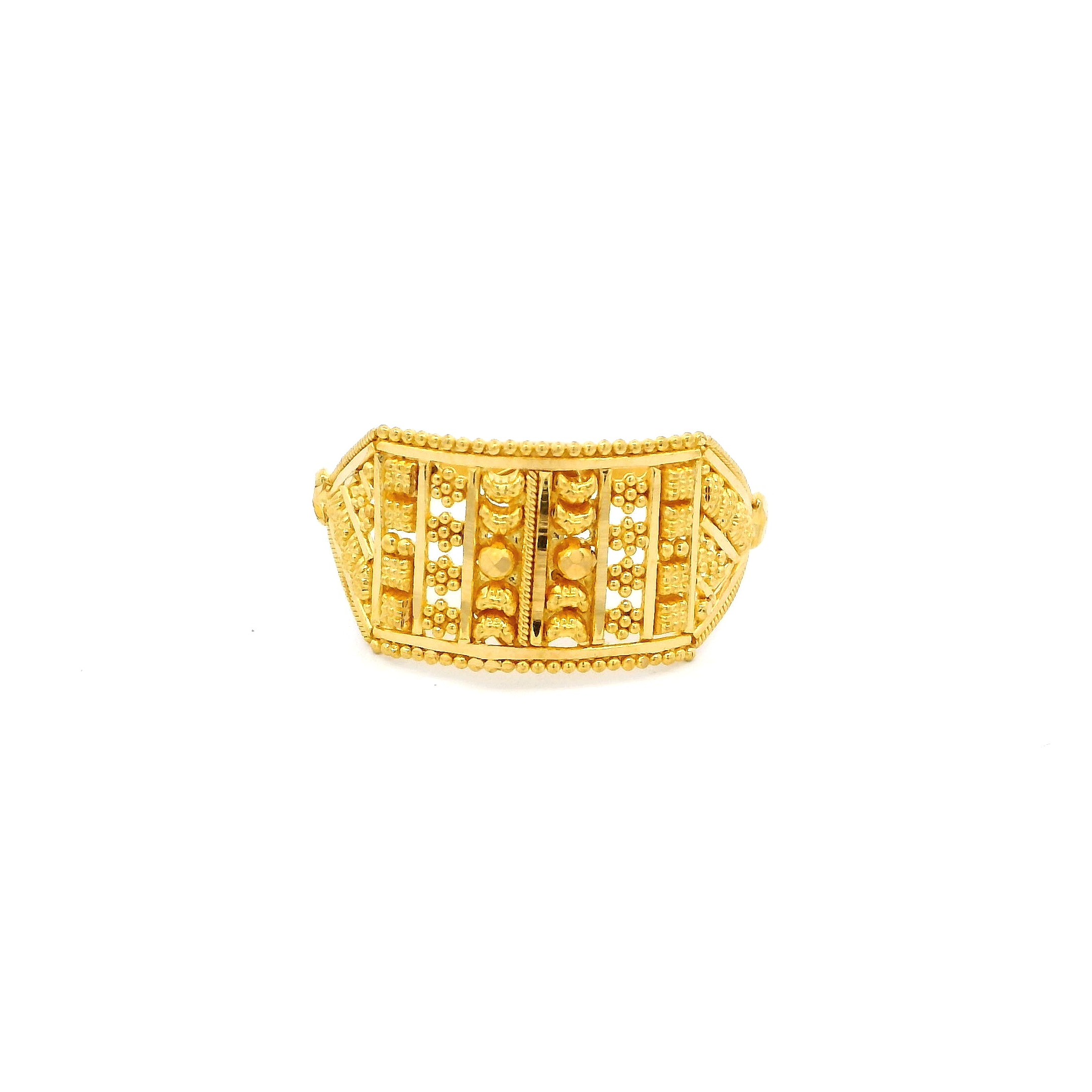 22ct Yellow Gold Women's Filigree Work Dress Ring – Elegant & Stylish | Size O