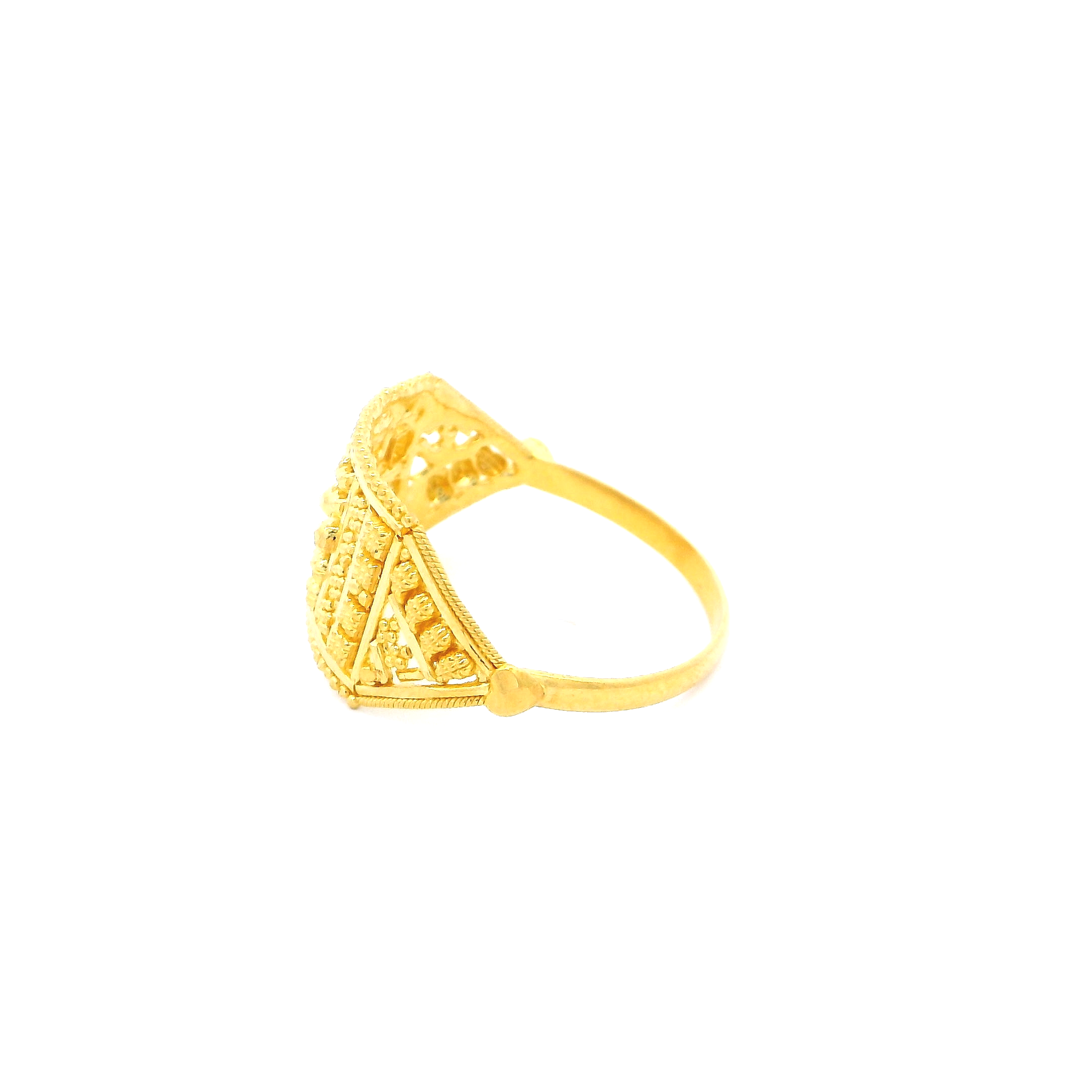 22ct Yellow Gold Women's Filigree Work Dress Ring – Elegant & Stylish | Size O