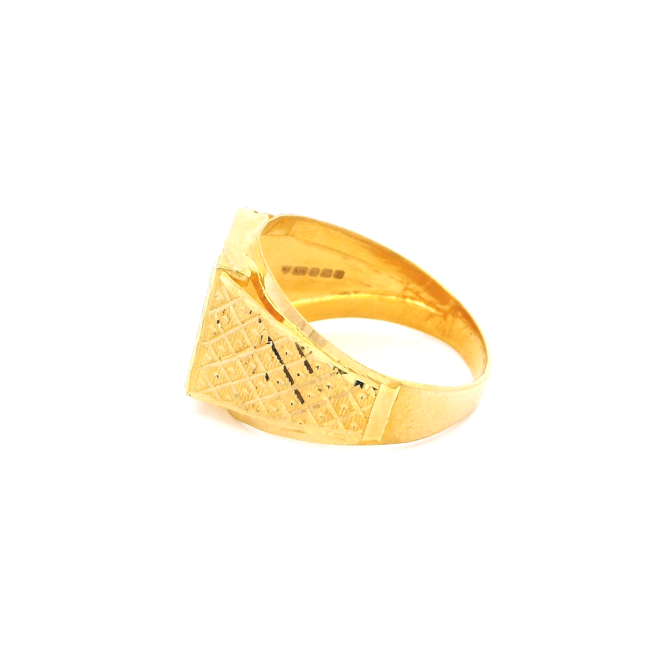 22ct Yellow Gold Men's Dress Ring | Elegant & Stylish Gold Ring for Men | Size S1/2