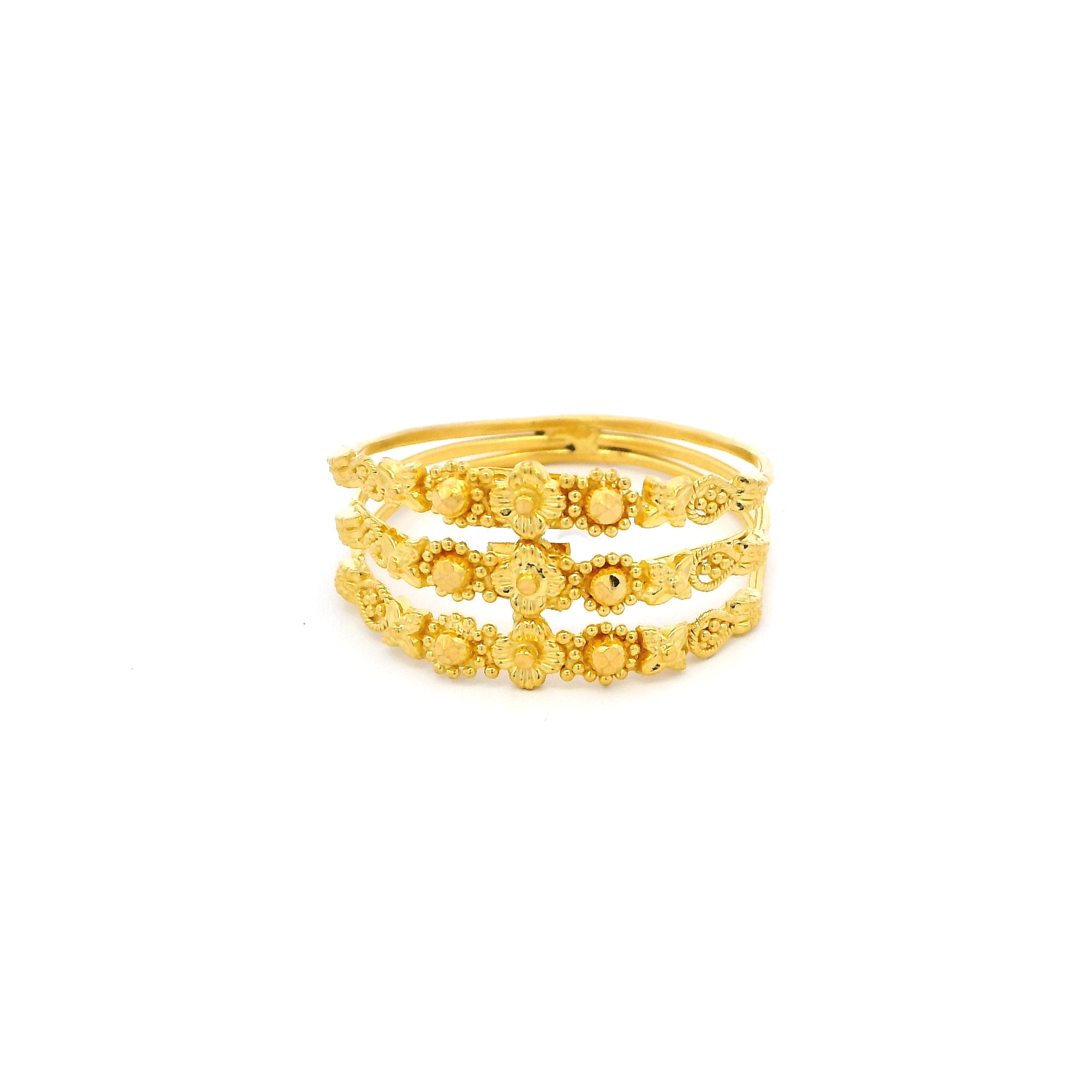 22ct Yellow Gold Women's Filigree Work Dress Ring – Elegant & Classic Design | Size O 1/2