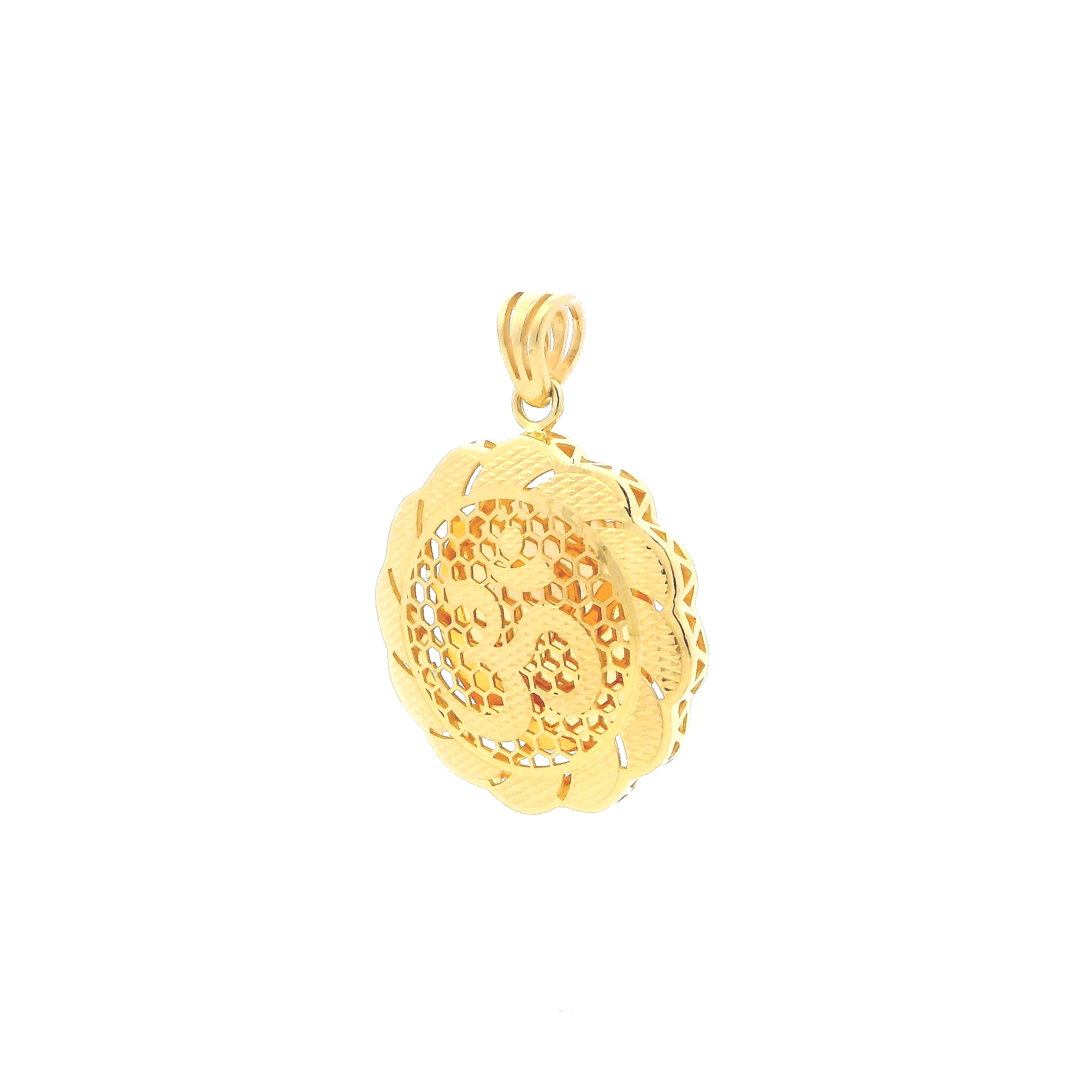 22ct Yellow Gold OM Pendant | Timeless Spiritual Symbol in Gold