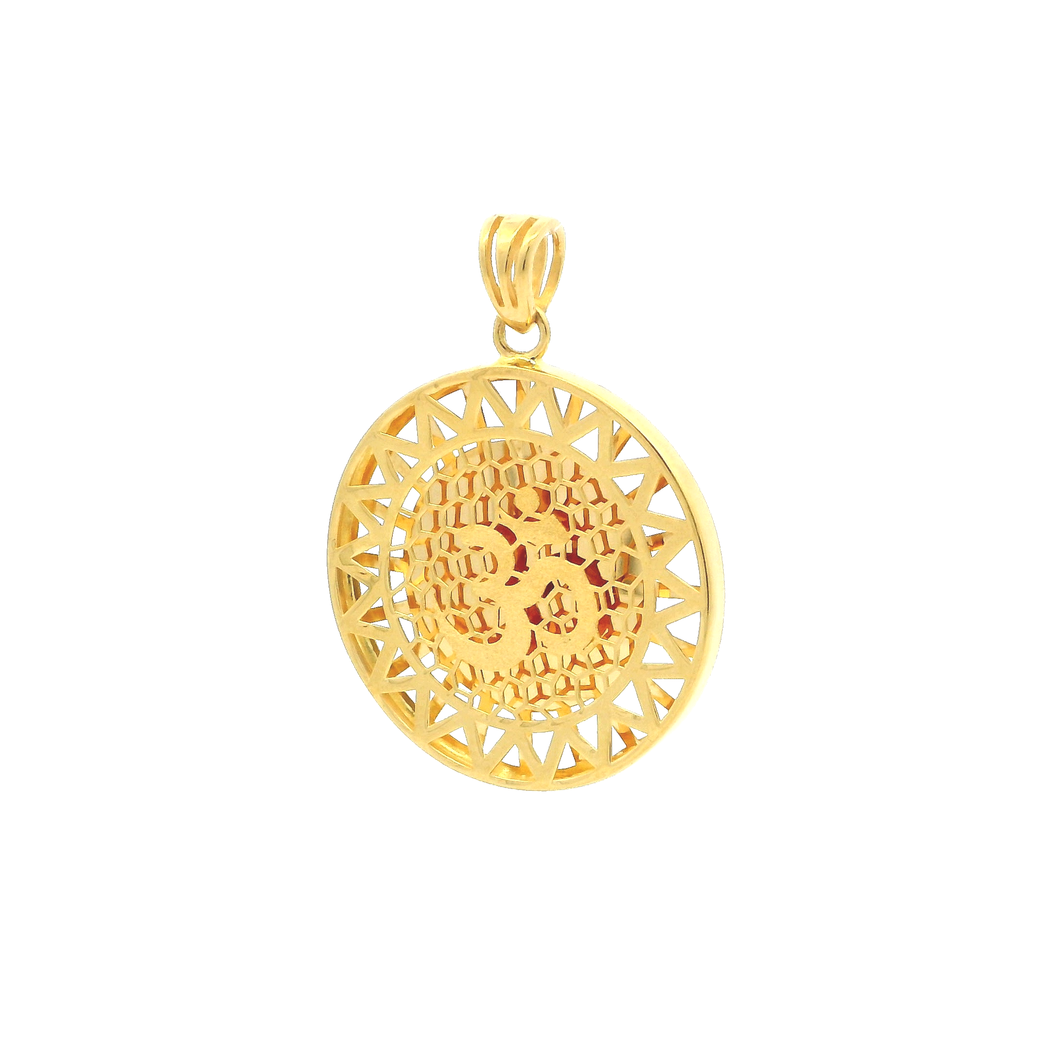 22ct Yellow Gold OM Pendant | Spiritual Elegance in Gold