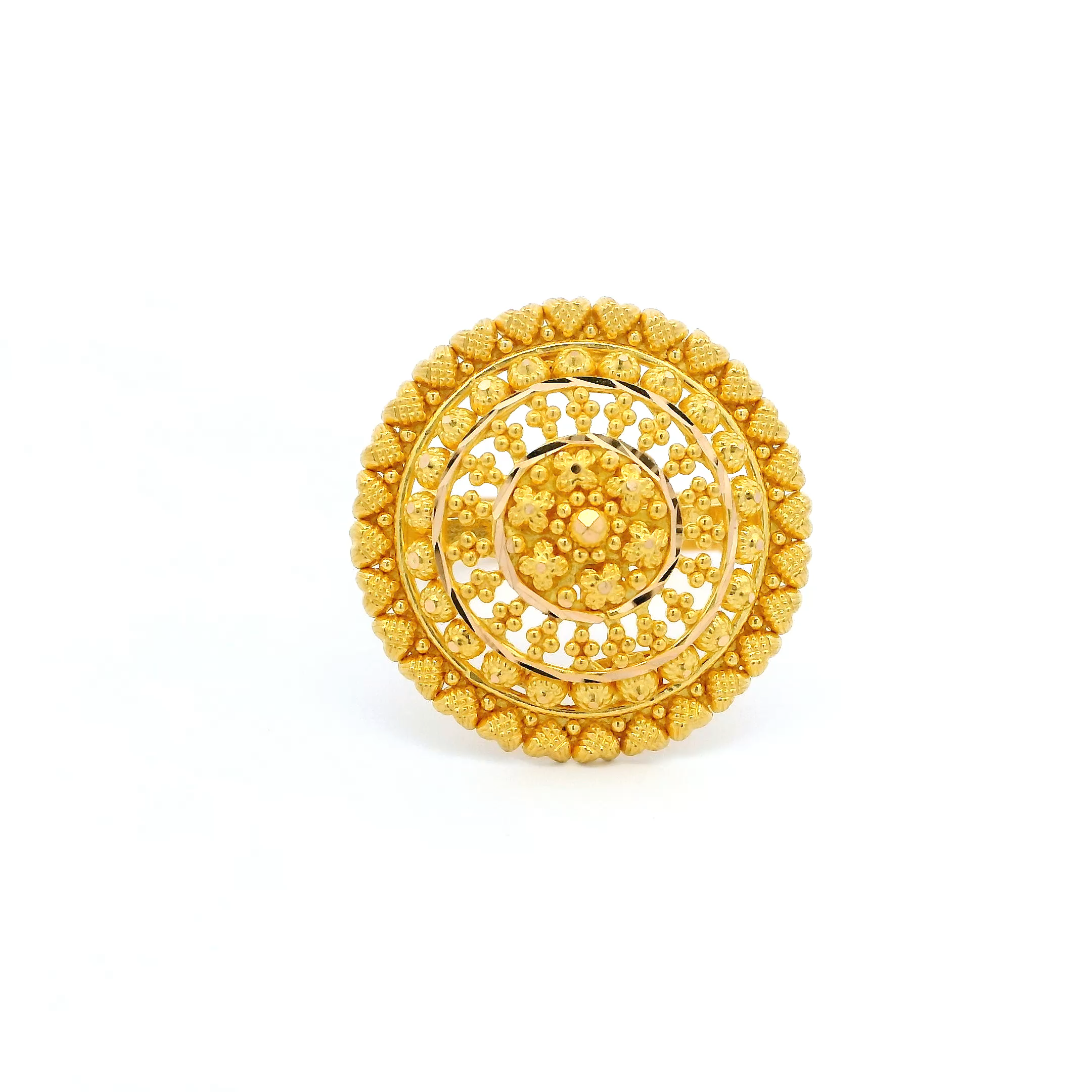 22ct Yellow Gold Ladies Filigree Adjustable Ring | Elegant & Timeless Design | Size P