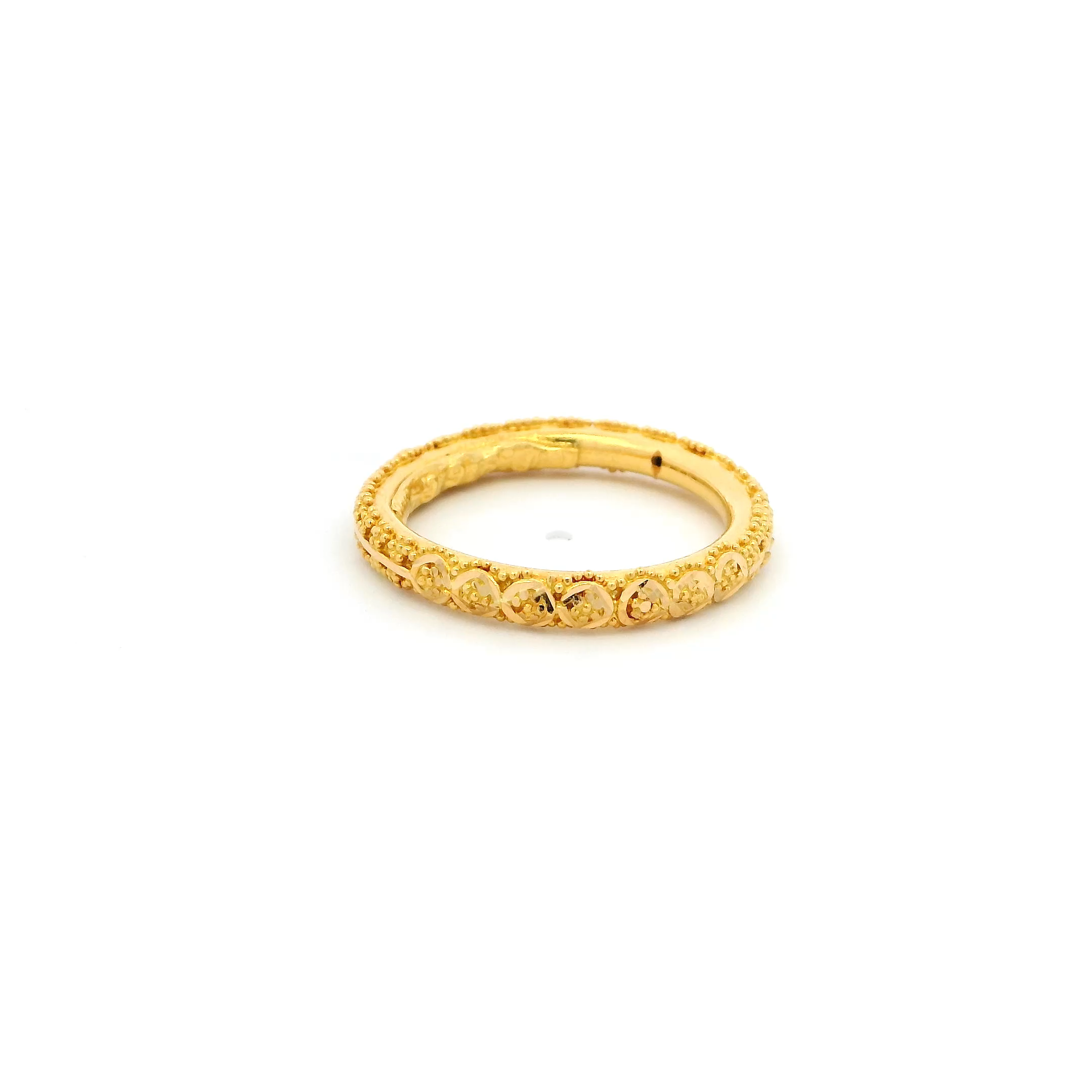 22ct Yellow Gold Filigree Ring with Comfort Fit – Elegant Design and Premium Finish | Size N 1/2