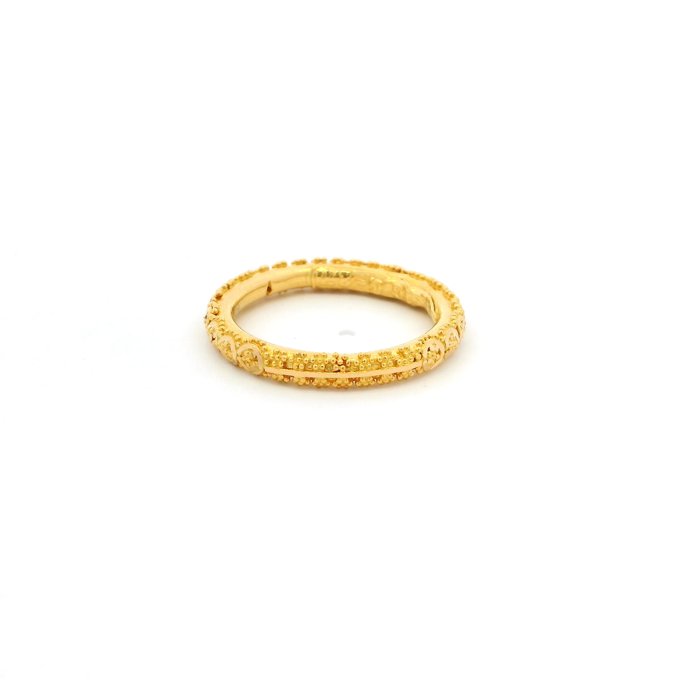 22ct Yellow Gold Filigree Ring with Comfort Fit – Elegant Design and Premium Finish | Size N 1/2