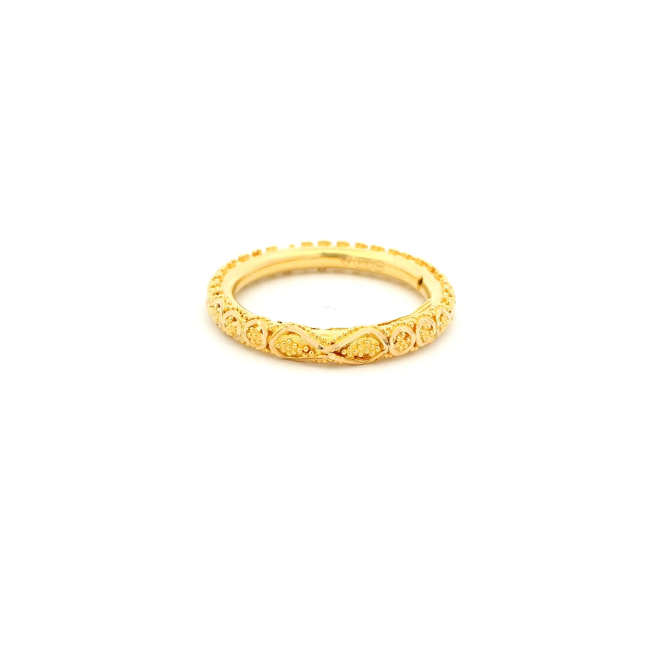 22ct Yellow Gold Filigree Design Ring with Comfort Fit – Elegant and Durable | Size N 1/2