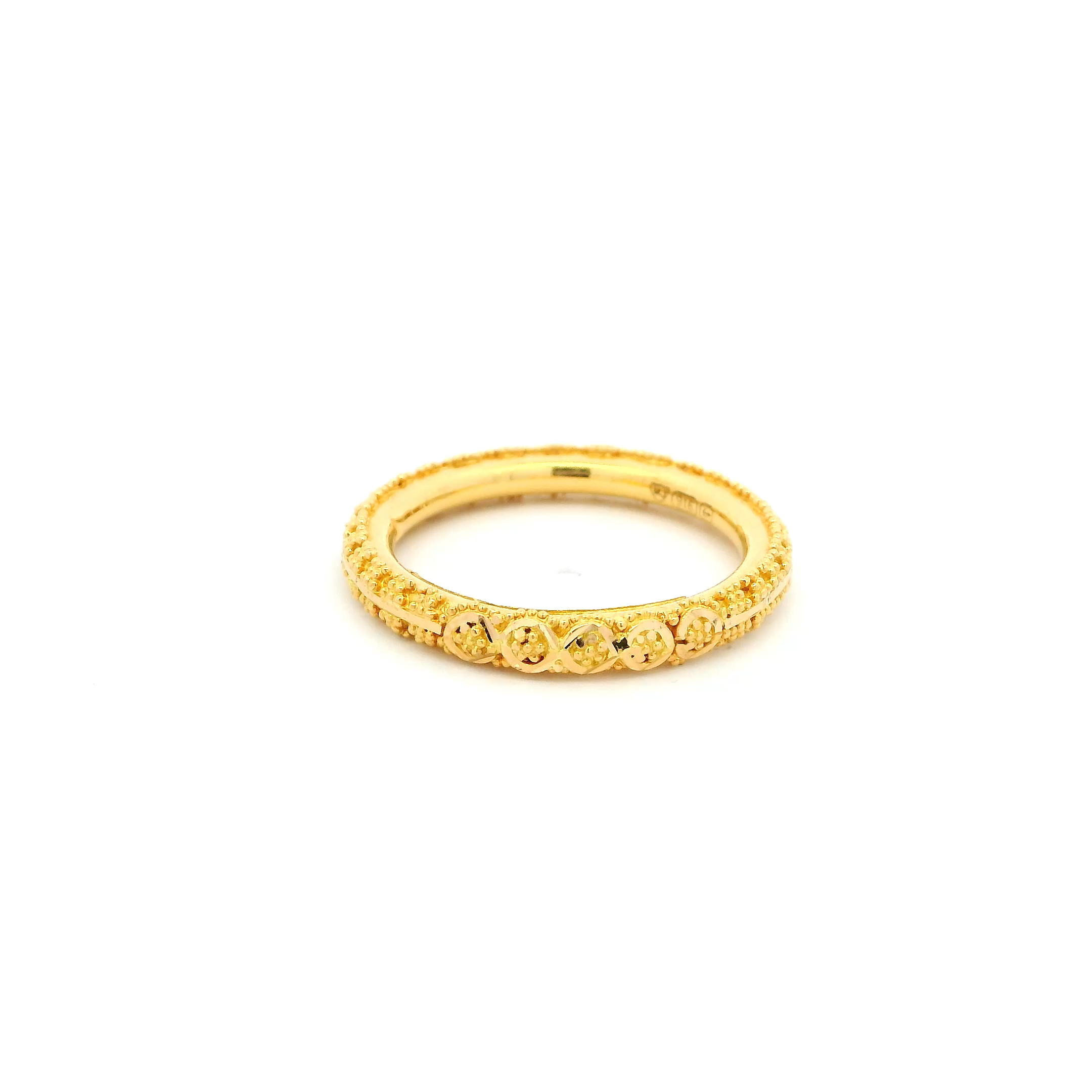 22ct Yellow Gold Filigree Design Ring with Comfort Fit Finish | Size O