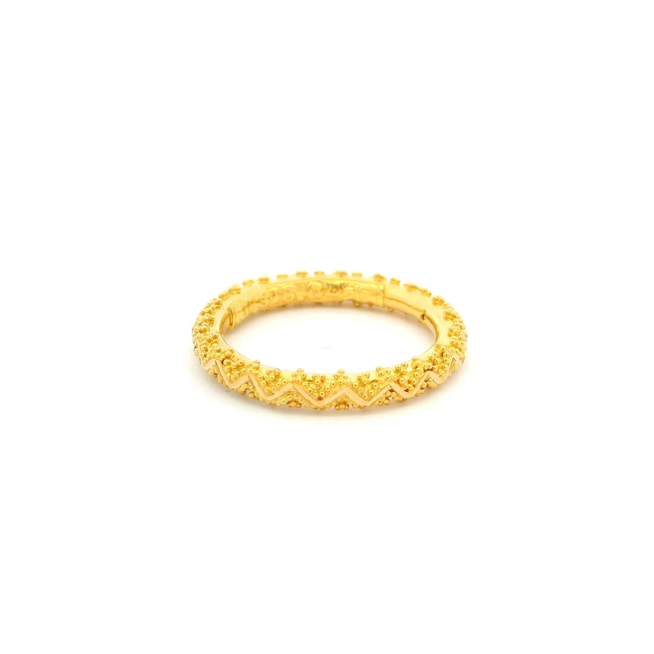 22ct Yellow Gold Filigree Ring with Comfort Fit Finish – Elegant & Stylish Design | Size O