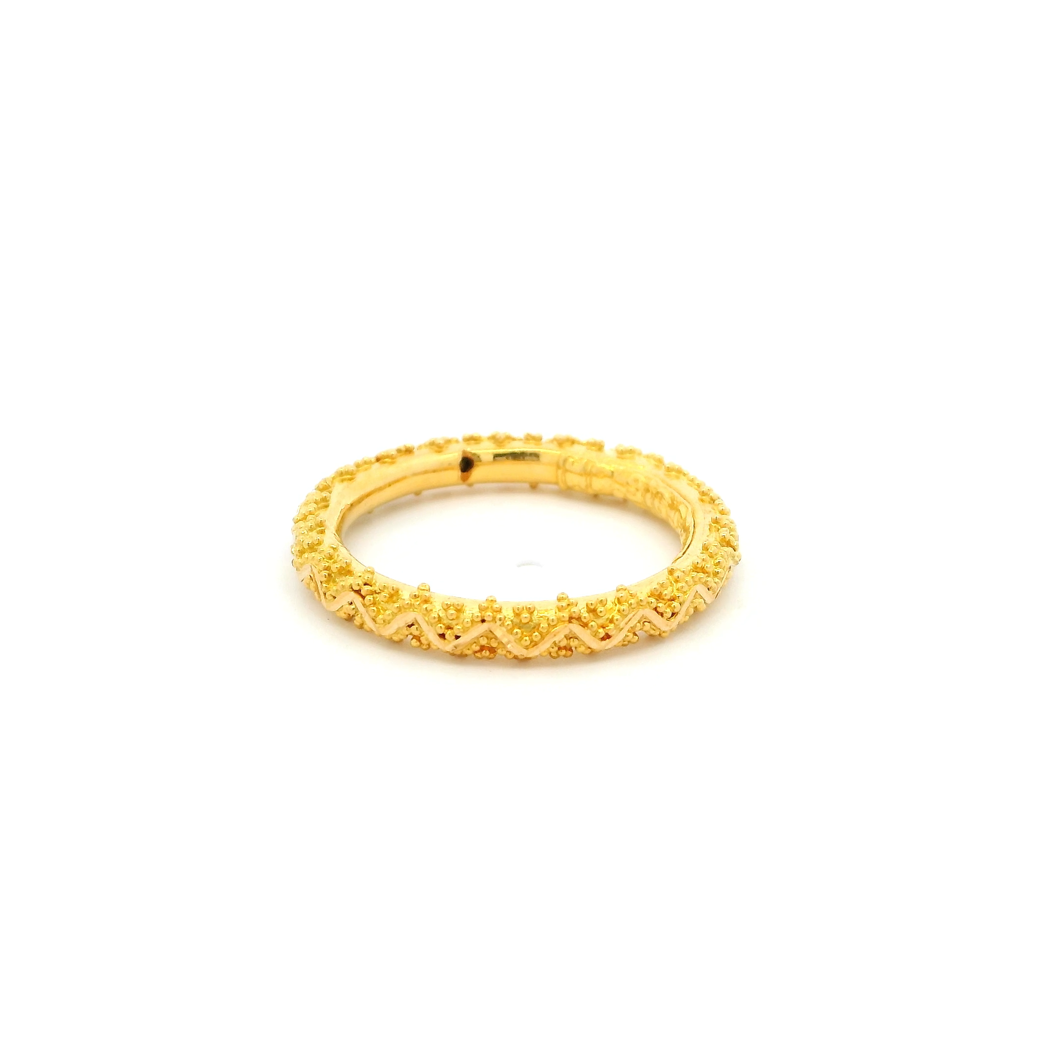 22ct Yellow Gold Filigree Ring with Comfort Fit Finish – Elegant & Stylish Design | Size O