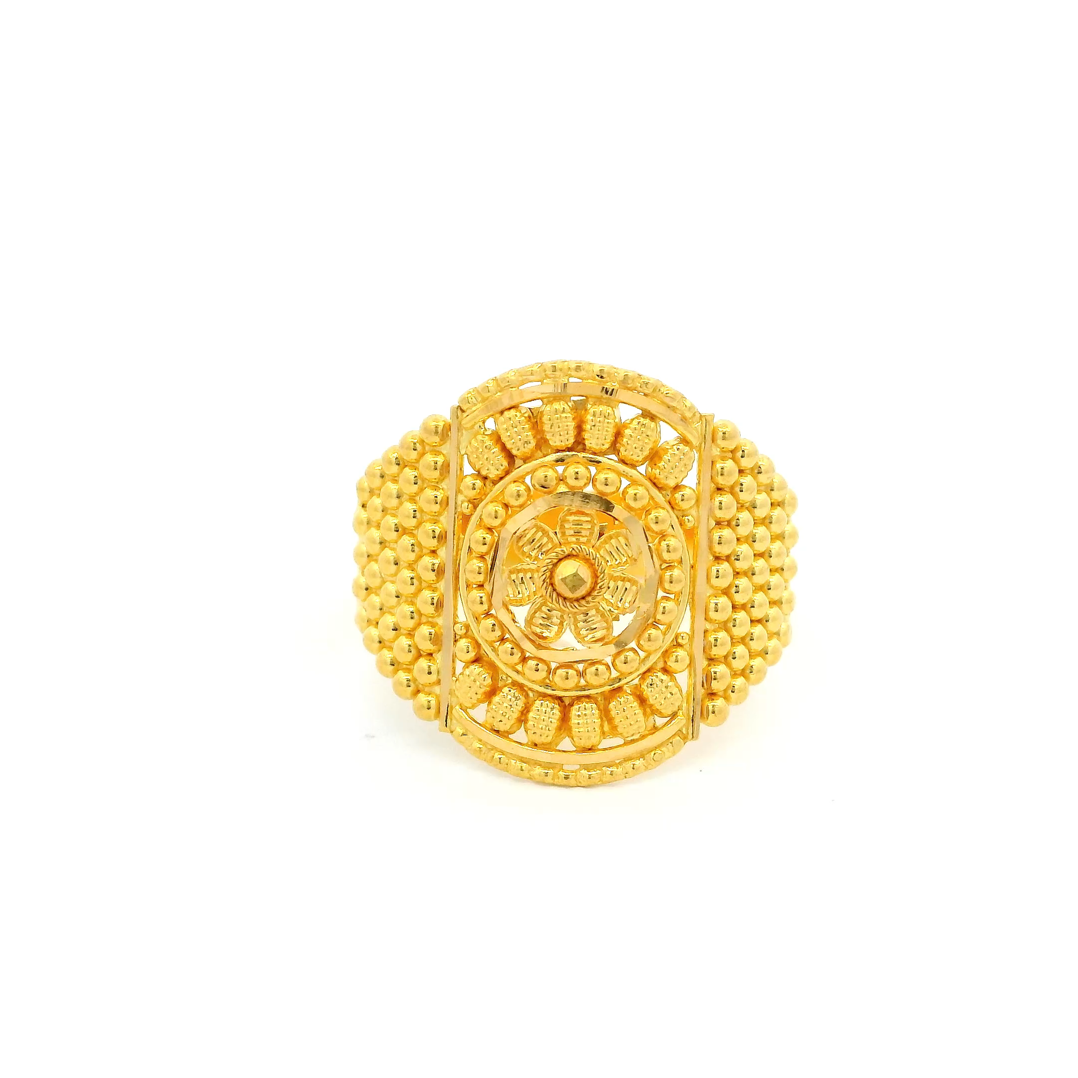 22ct Yellow Gold Ladies Ring with Filigree Work – Elegant Design | Size O