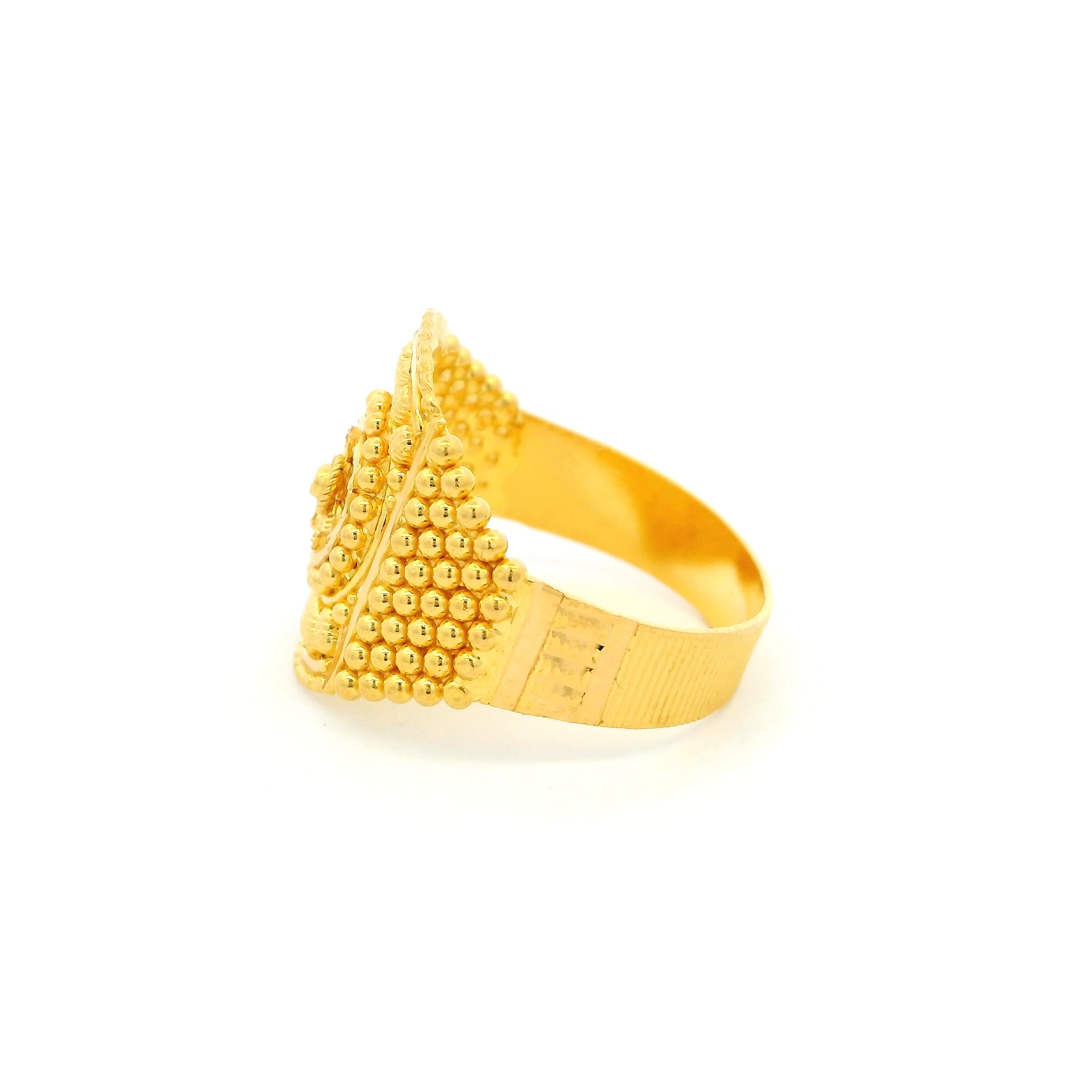 22ct Yellow Gold Ladies Ring with Filigree Work – Elegant Design | Size O