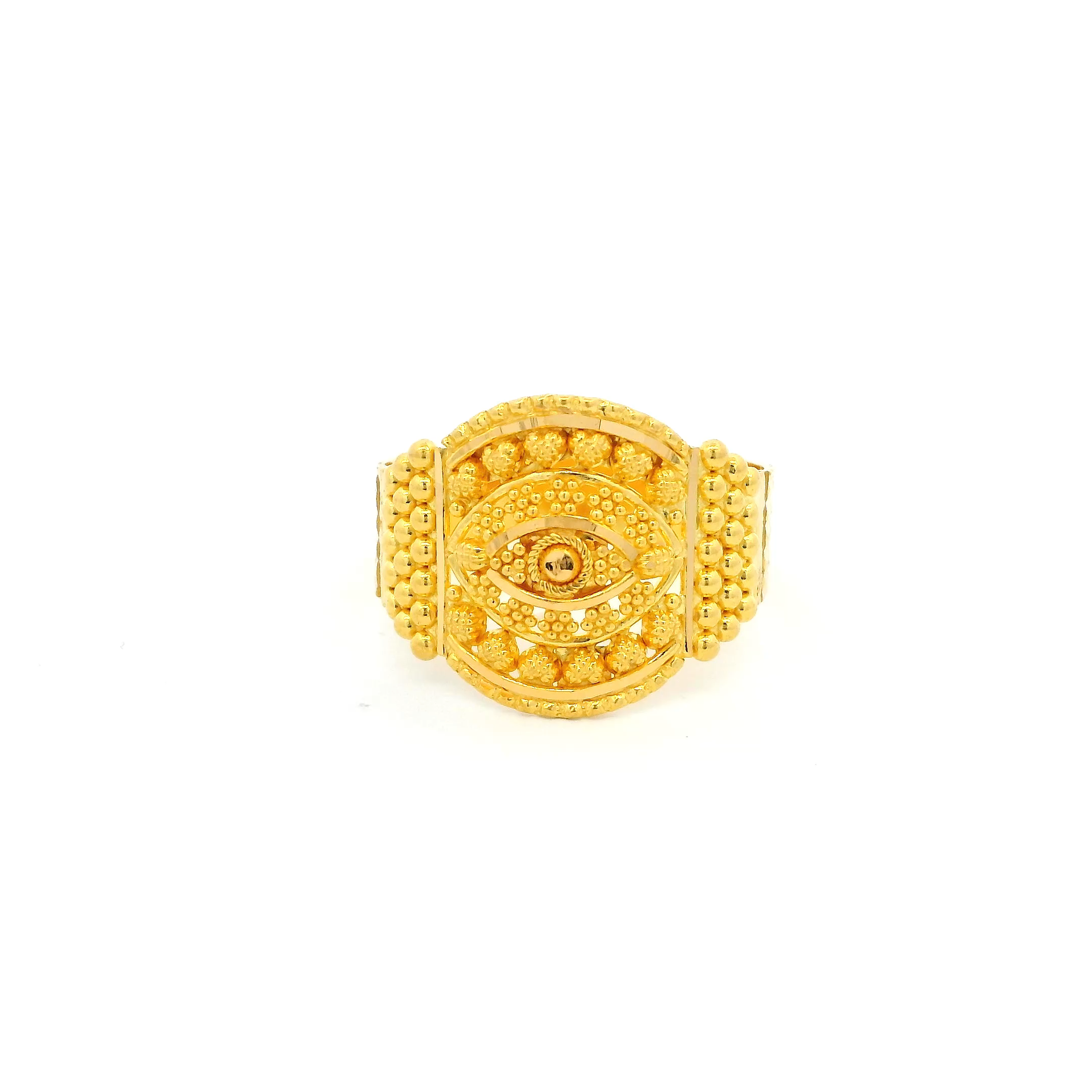 22ct Yellow Gold Ladies Ring with Stunning Filigree Work Design | Size M