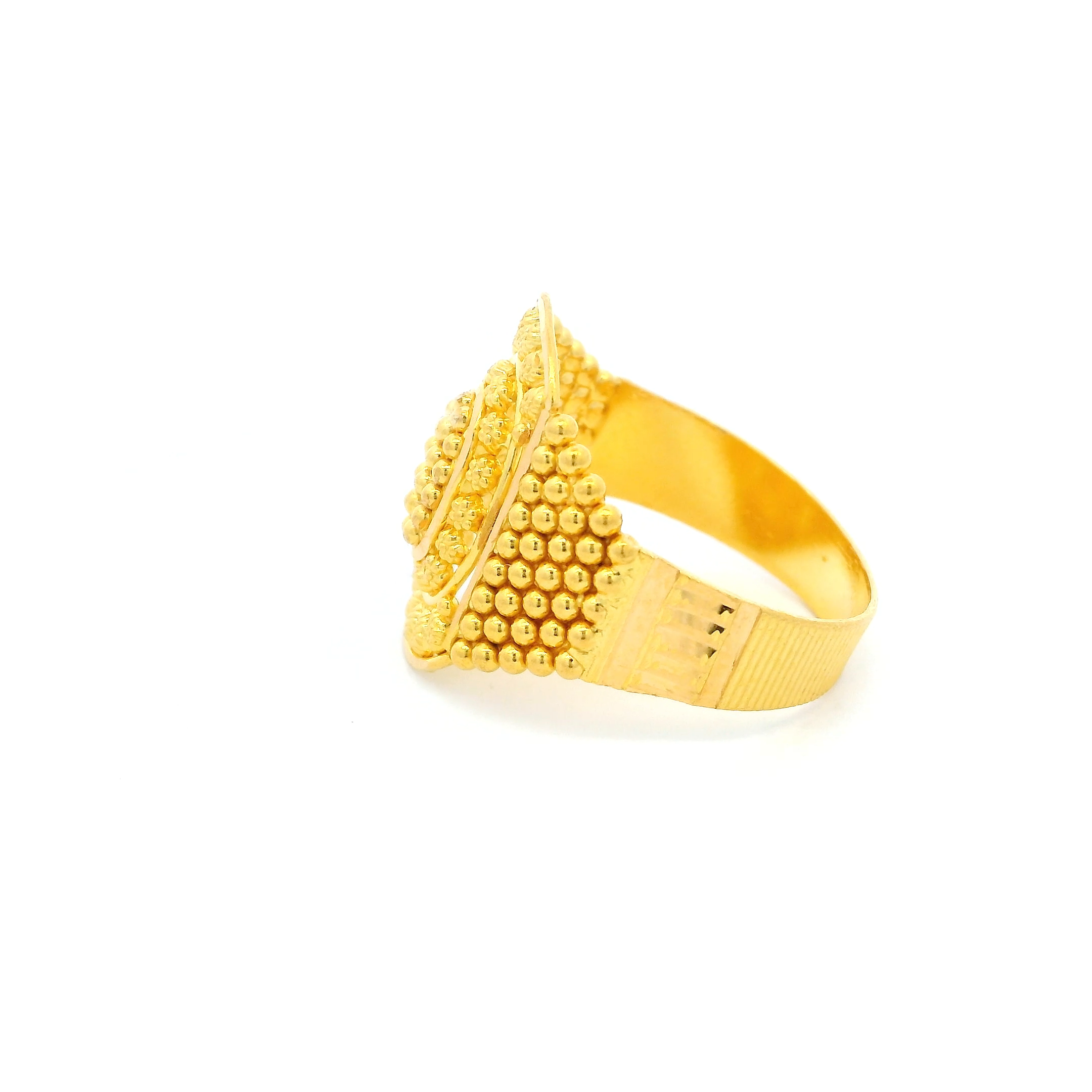 22ct Yellow Gold Ladies Ring with Elegant Filigree Work Design | Size N 1/2