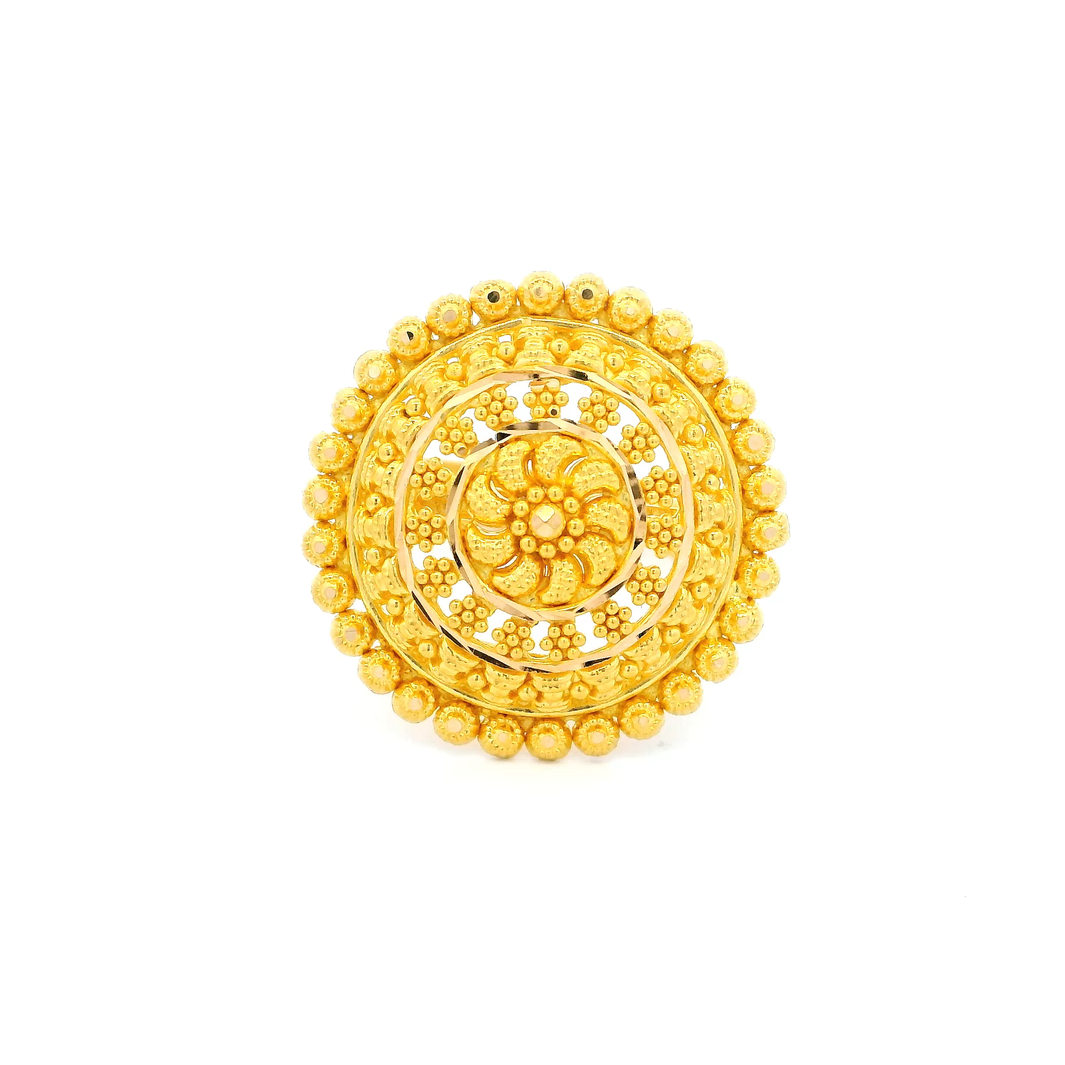 22ct Yellow Gold Ladies Filigree Work Design Adjustable Ring | Exquisite Craftsmanship | Size P