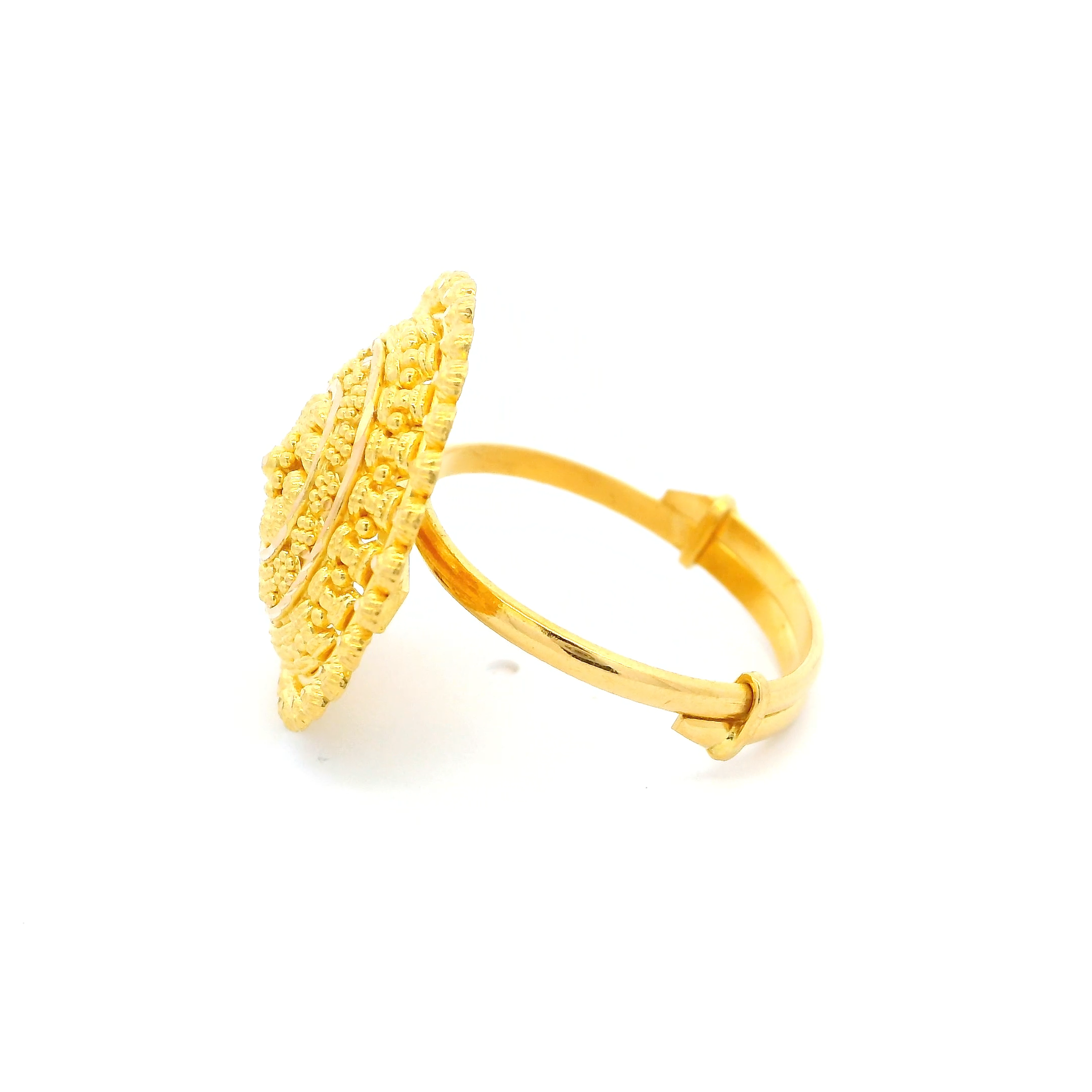 22ct Yellow Gold Ladies Filigree Work Design Adjustable Ring | Exquisite Craftsmanship | Size P