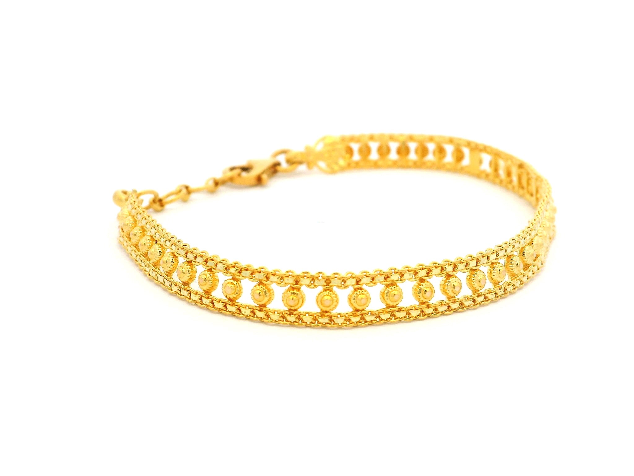 22ct Yellow Gold Flat Bracelet with Filigree Work – Elegant Handcrafted Design for Timeless Style