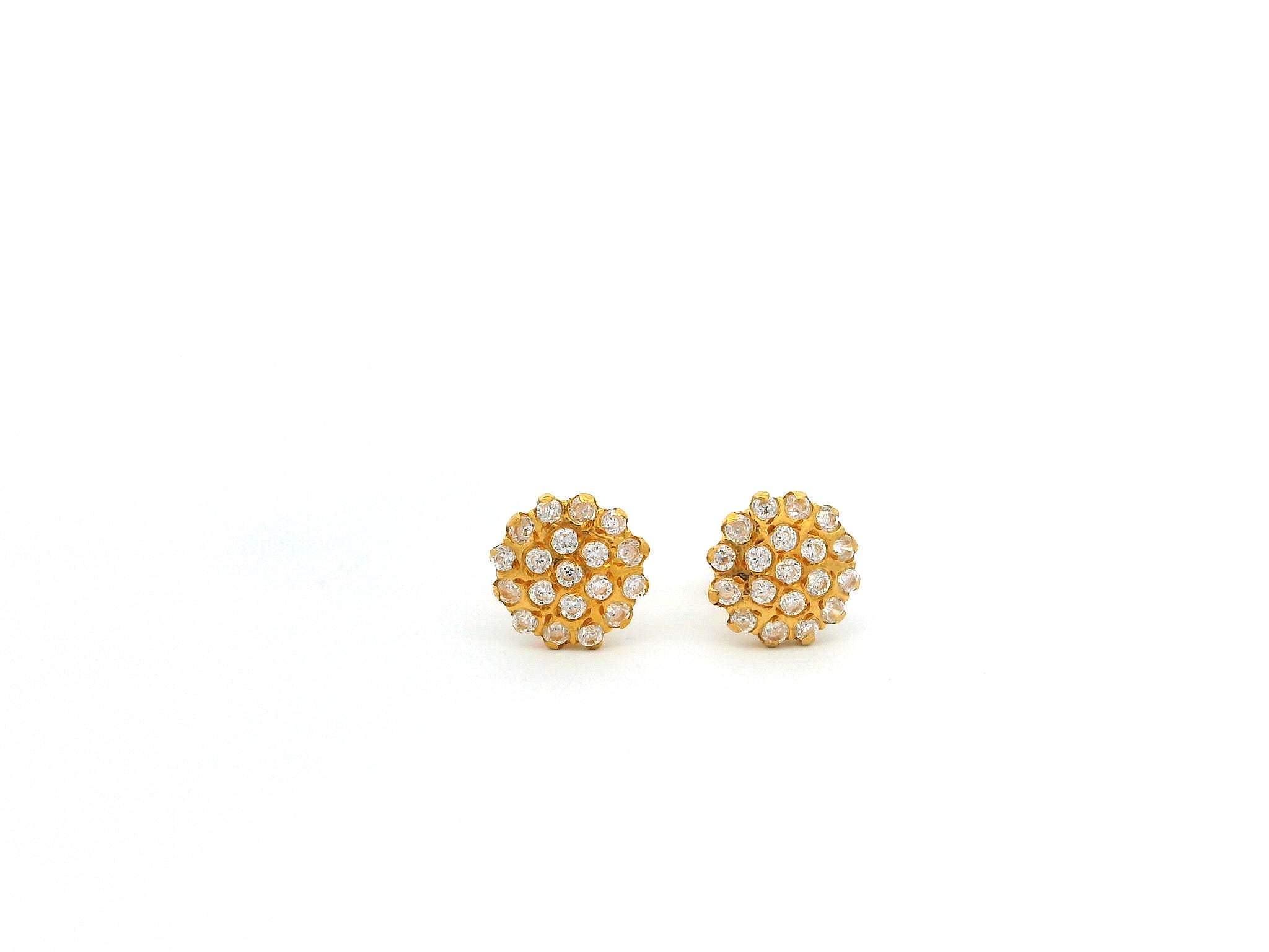 22ct Yellow Gold Earrings with Cubic Zirconia Stones - Sparkling & Elegant Jewellery