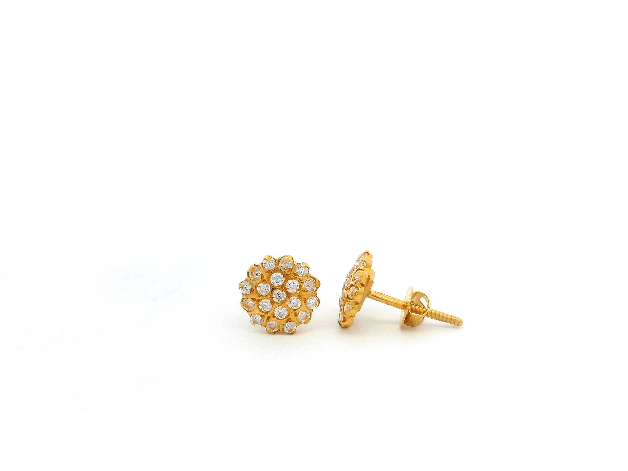 22ct Yellow Gold Earrings with Cubic Zirconia Stones - Sparkling & Elegant Jewellery