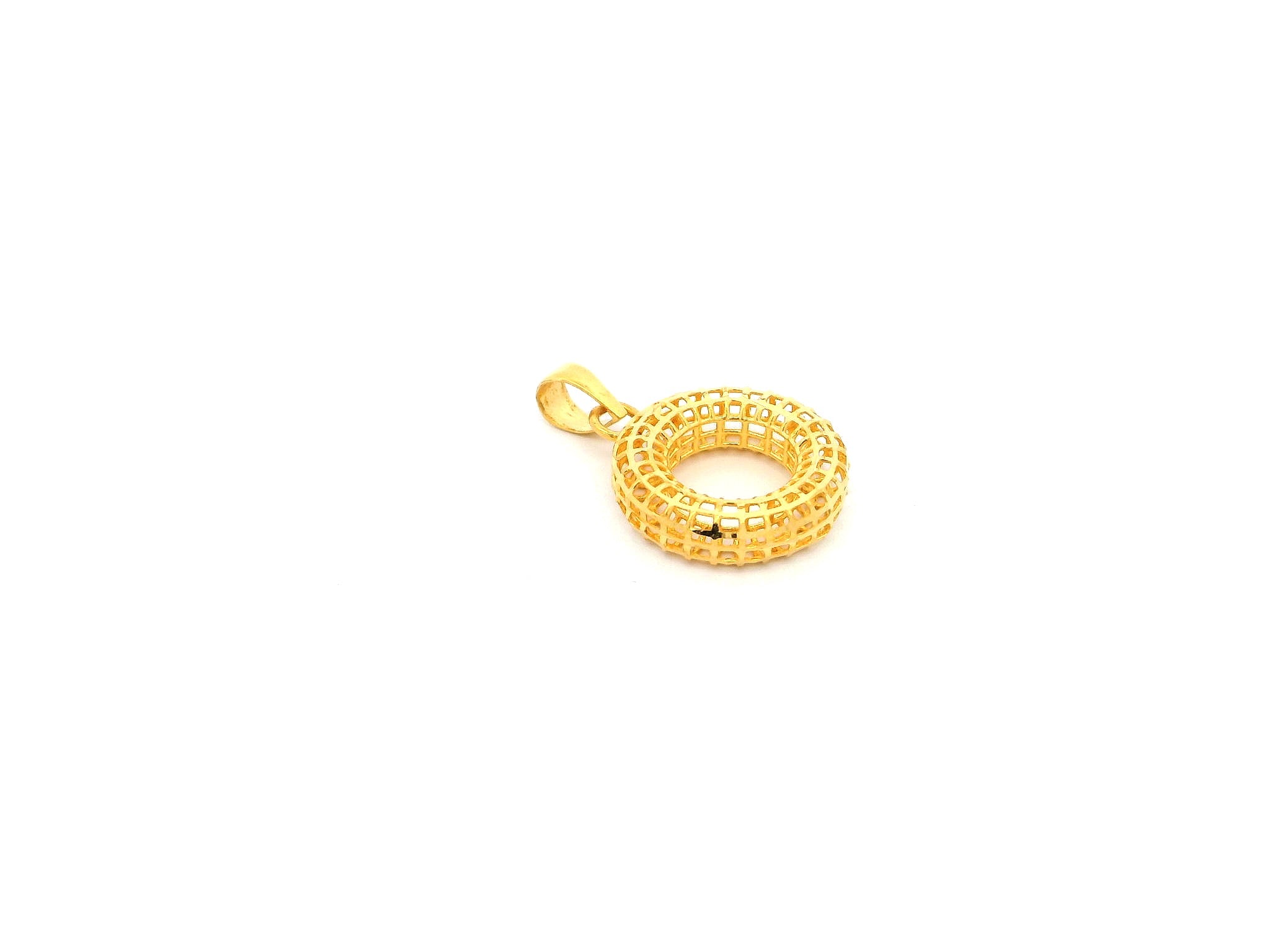 22ct Yellow Gold Jaali Design Pendant | Traditional & Elegant Gold Jewellery