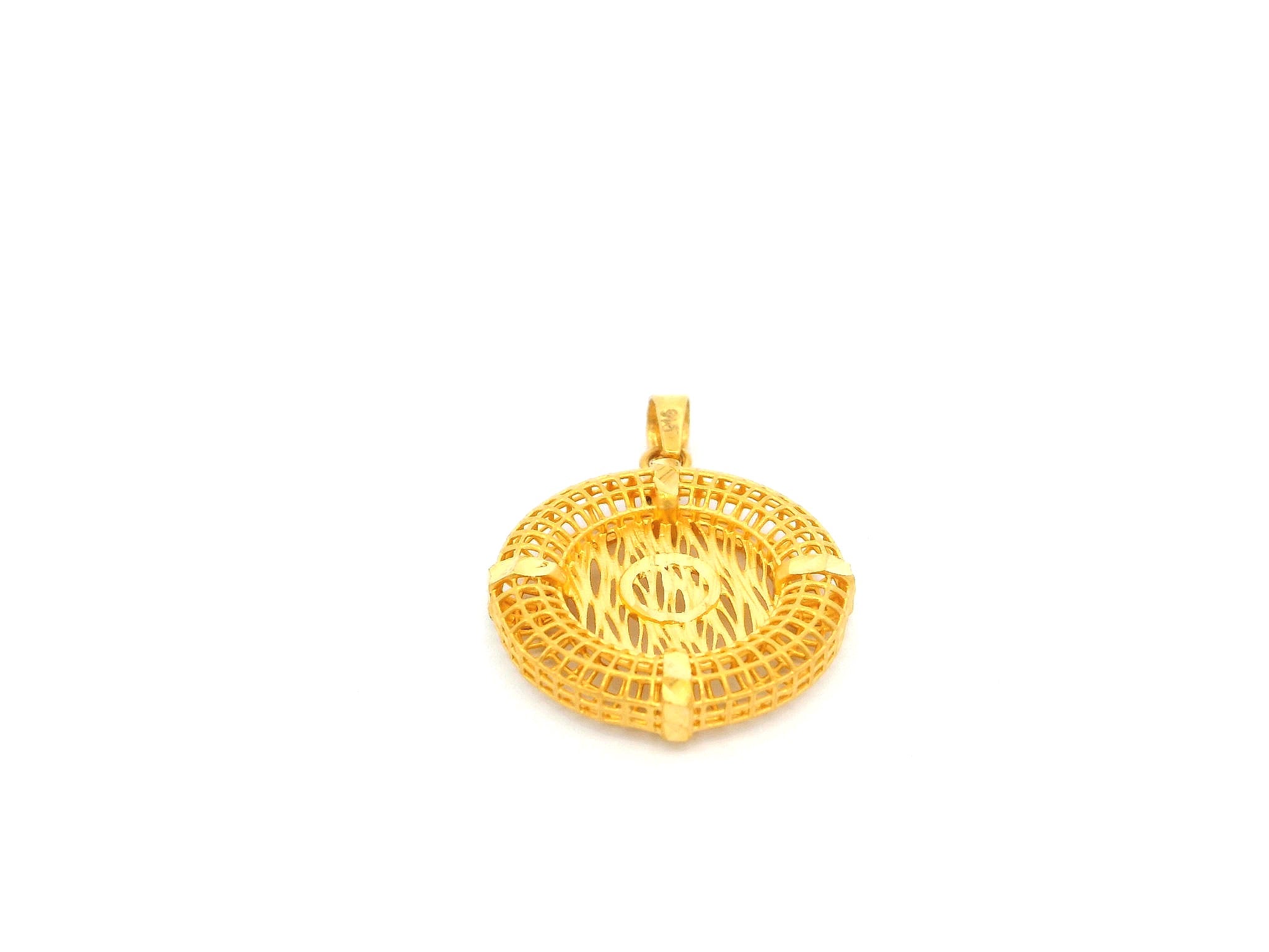 22ct Yellow Gold Jaali Design Pendant | Intricate & Elegant Gold Jewellery