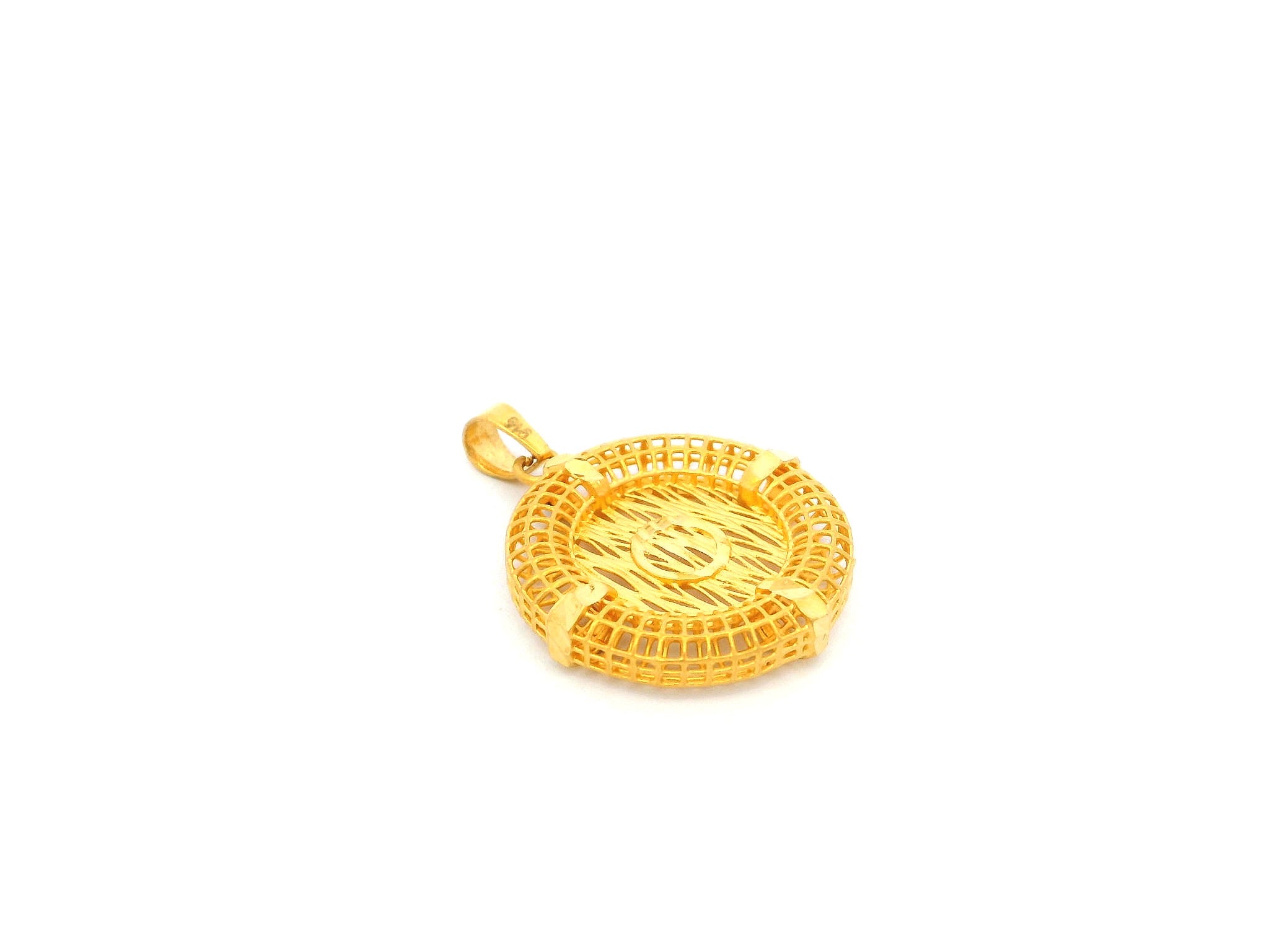 22ct Yellow Gold Jaali Design Pendant | Intricate & Elegant Gold Jewellery