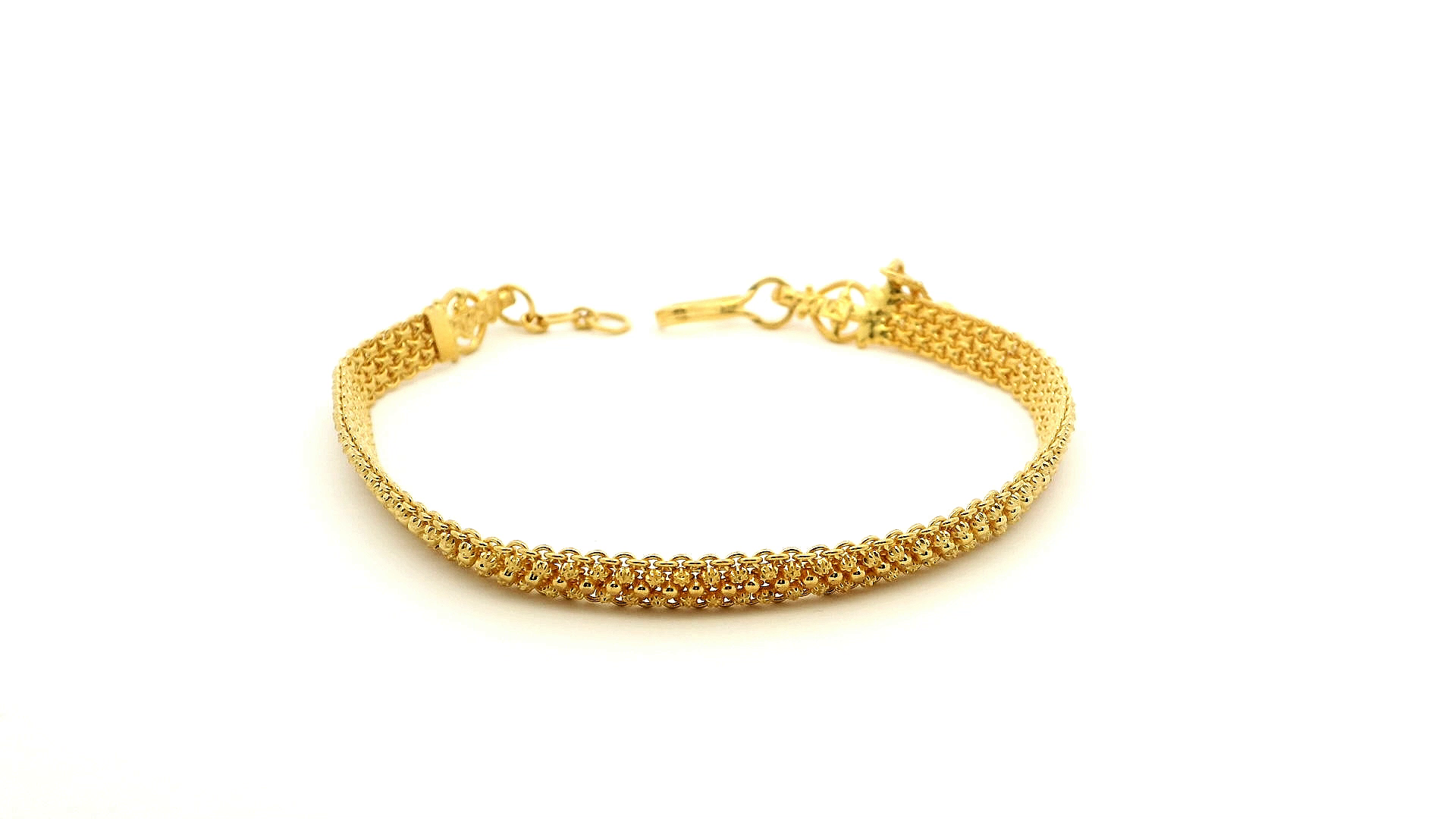 22ct Yellow Gold Ladies Bracelet with Filigree Work Design & U-Hook Clasp | Elegant and Timeless Jewellery