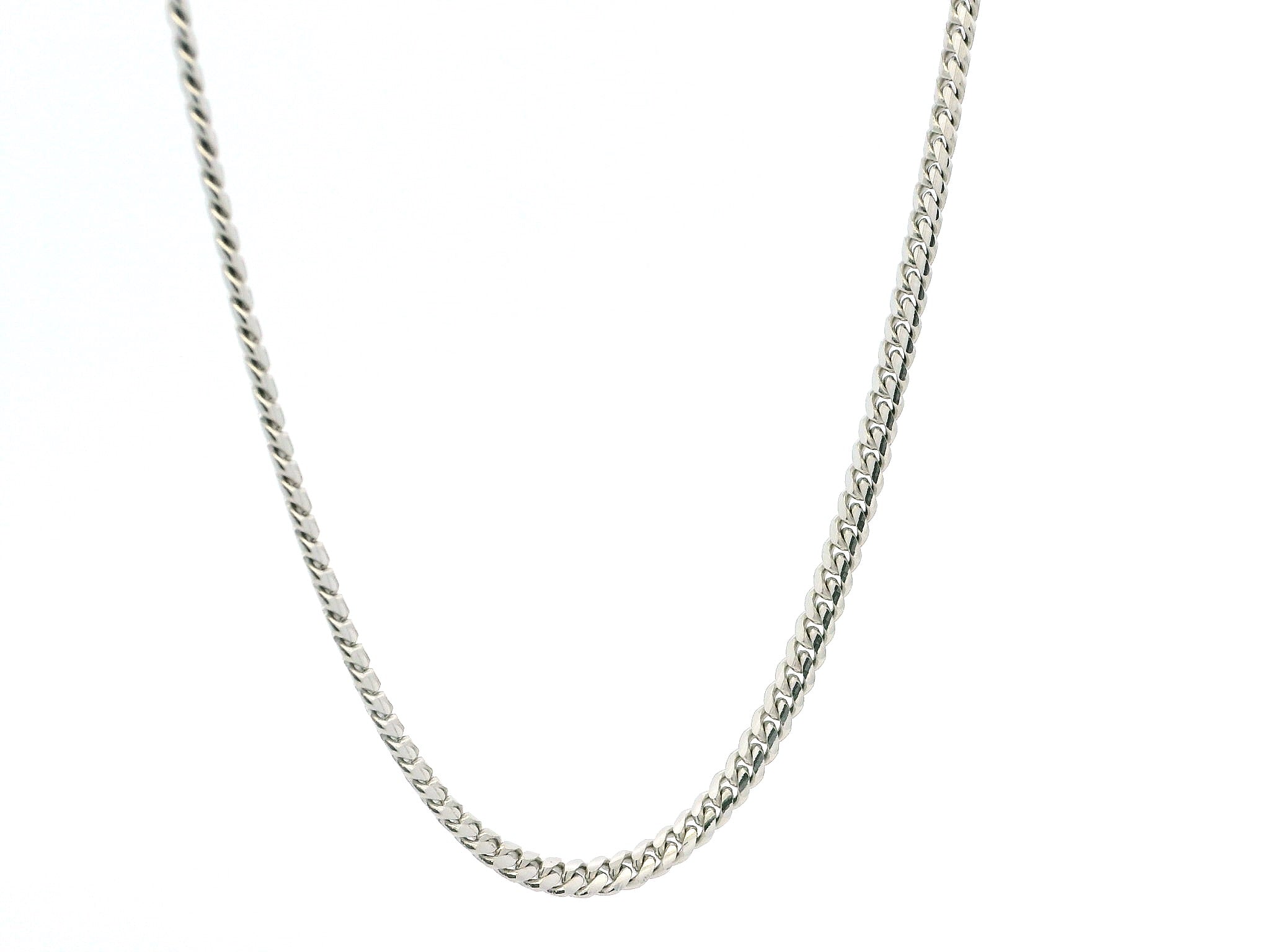 18ct White Gold Cuban Chain with Secure Lobster Clasp | Luxury Men's Jewellery