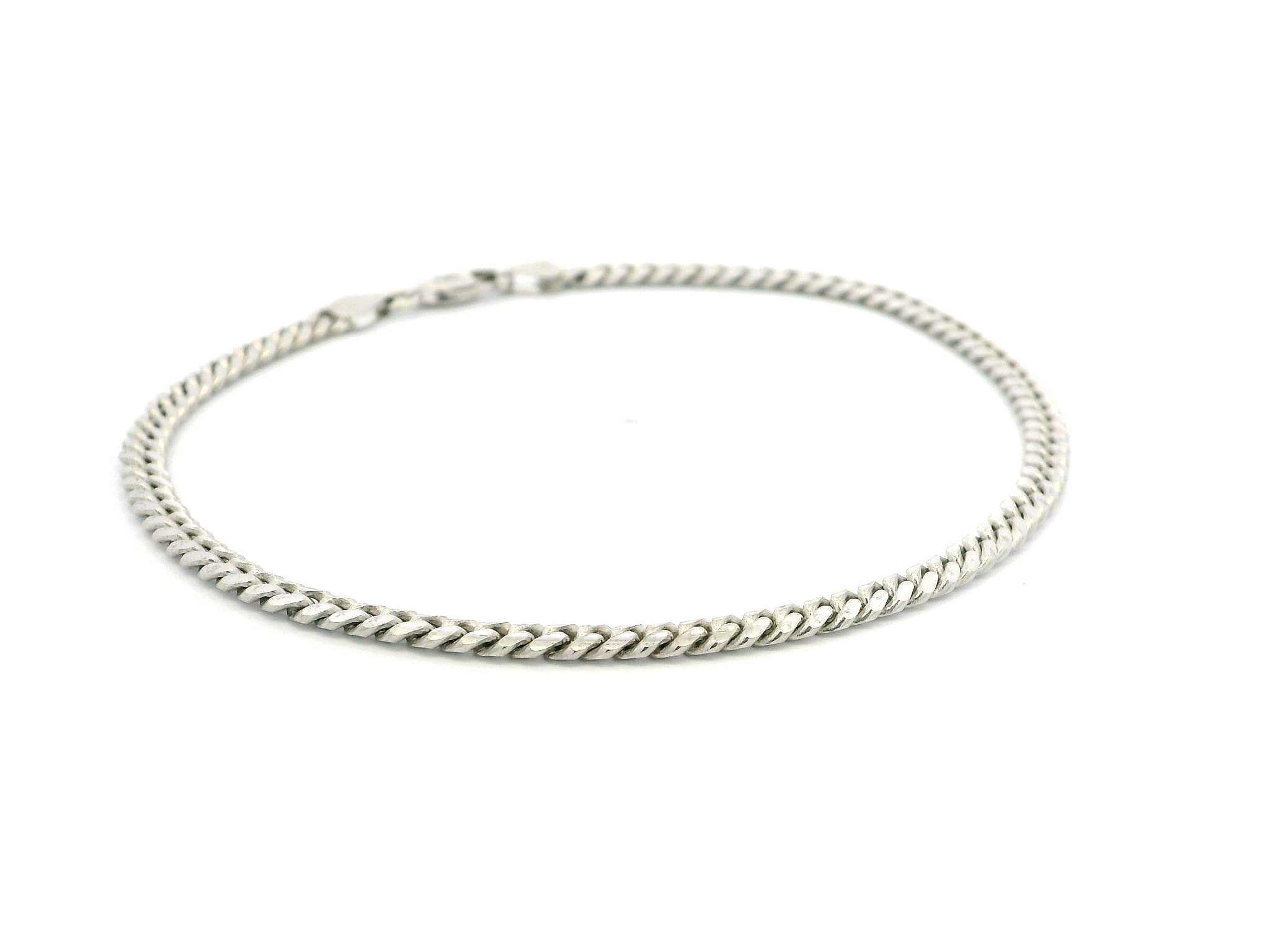 18ct White Gold Cuban Bracelet with Lobster Clasp - Stylish & Durable Luxury Jewellery