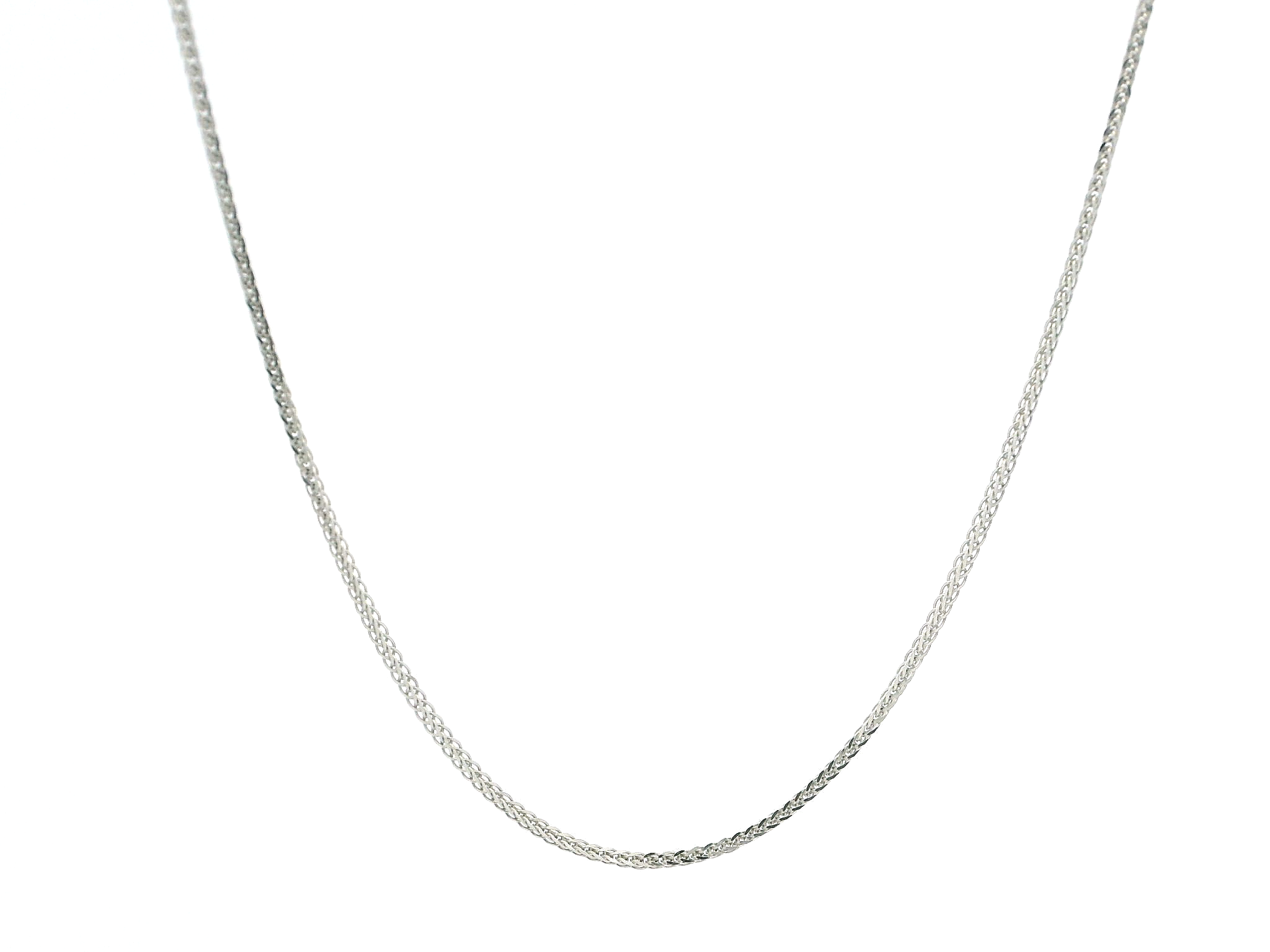 18ct White Gold Foxtail Chain with Lobster Clasp | Stylish & Durable Necklace | 20 Inches