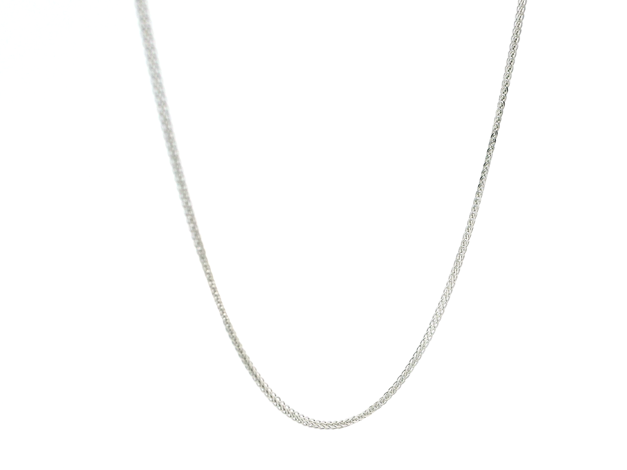 18ct White Gold Foxtail Chain with Lobster Clasp | Stylish & Durable Necklace | 20 Inches