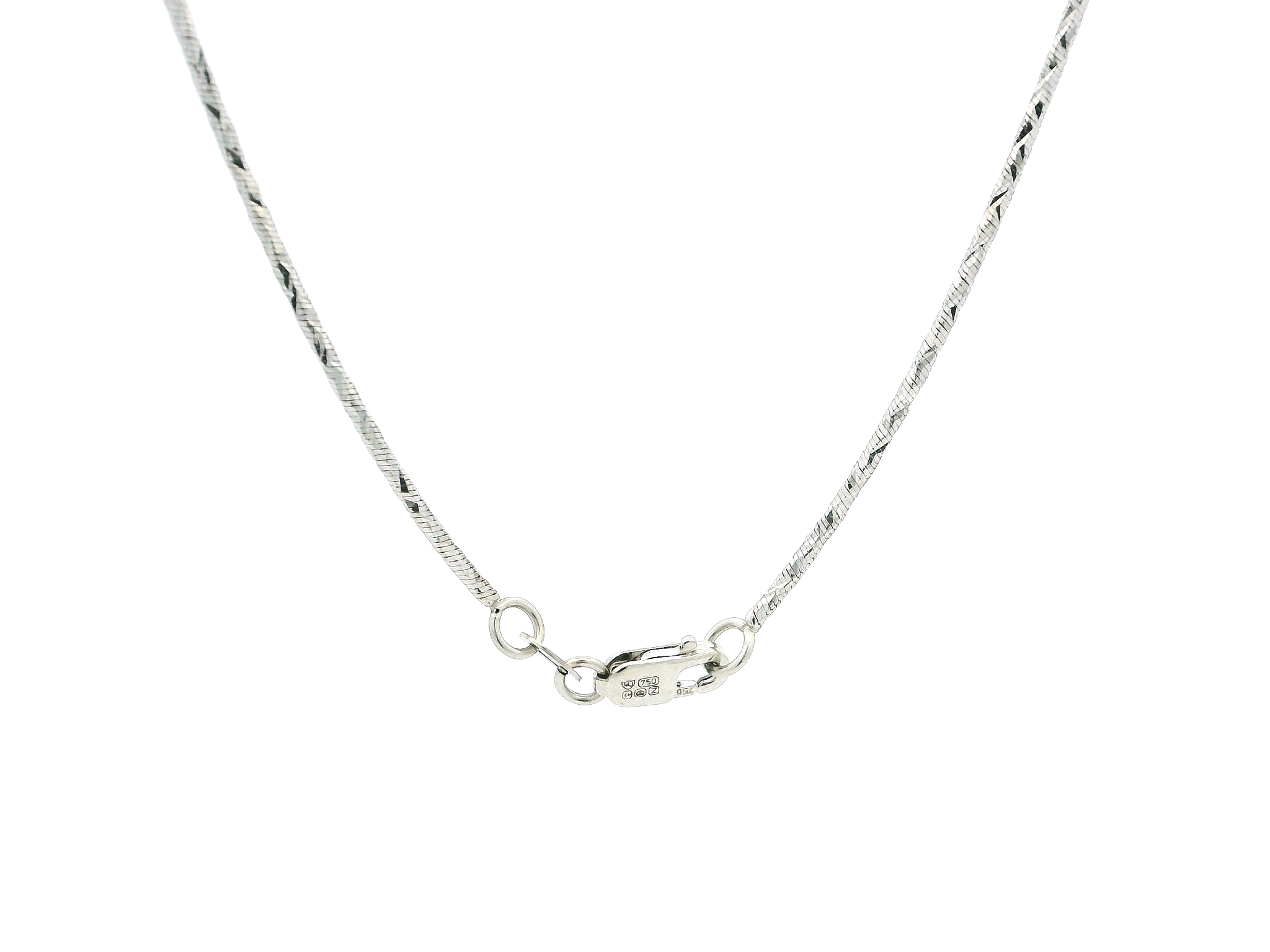 18ct White Gold Fancy Design Chain with Lobster Clasp | Stylish & Elegant Necklace | 20.5 Inches