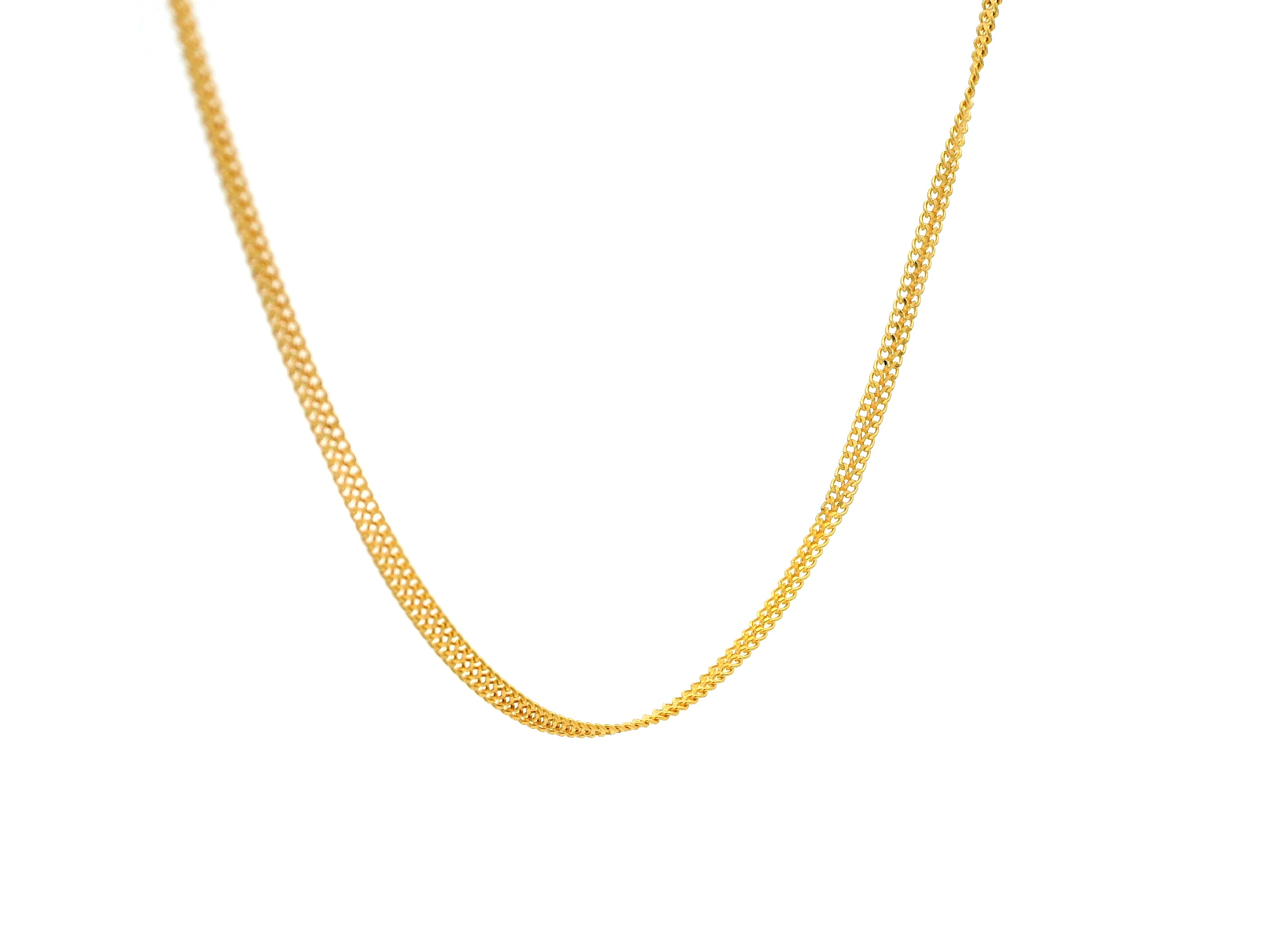 22ct Yellow Gold Flat Chain Necklace with Lobster Clasp – Stylish and Durable Jewellery