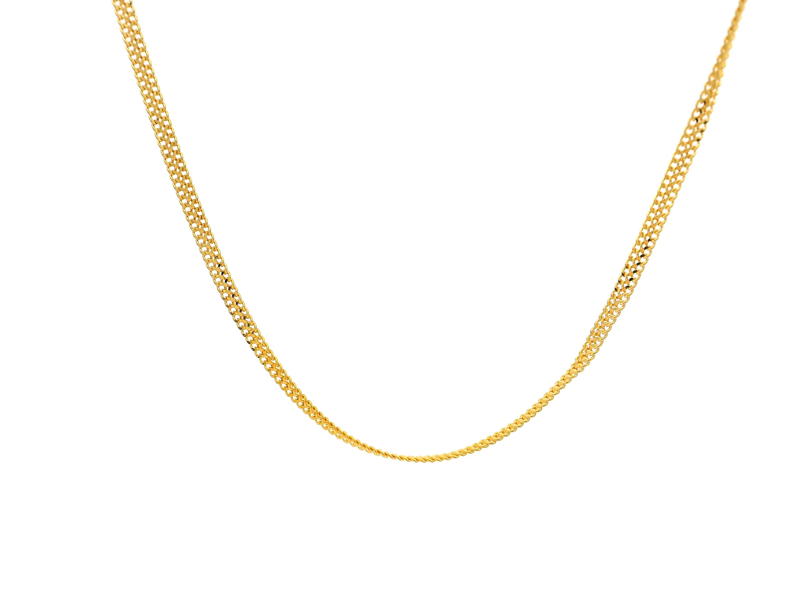 22ct Yellow Gold Flat Chain Necklace with Lobster Clasp – Stylish and Durable Jewellery