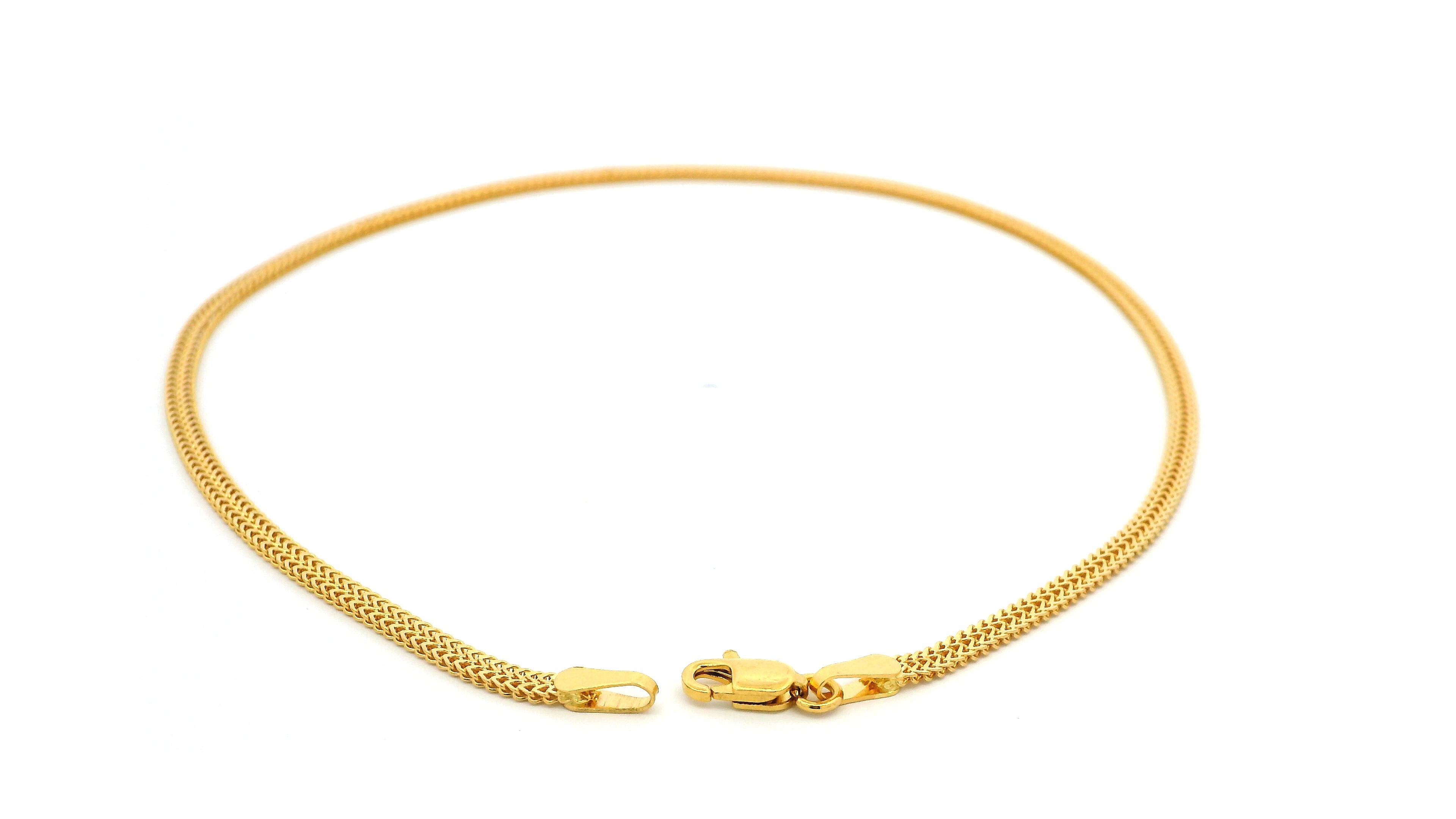 22ct Yellow Gold Anklet in Flat Chain Design with Lobster Clasp