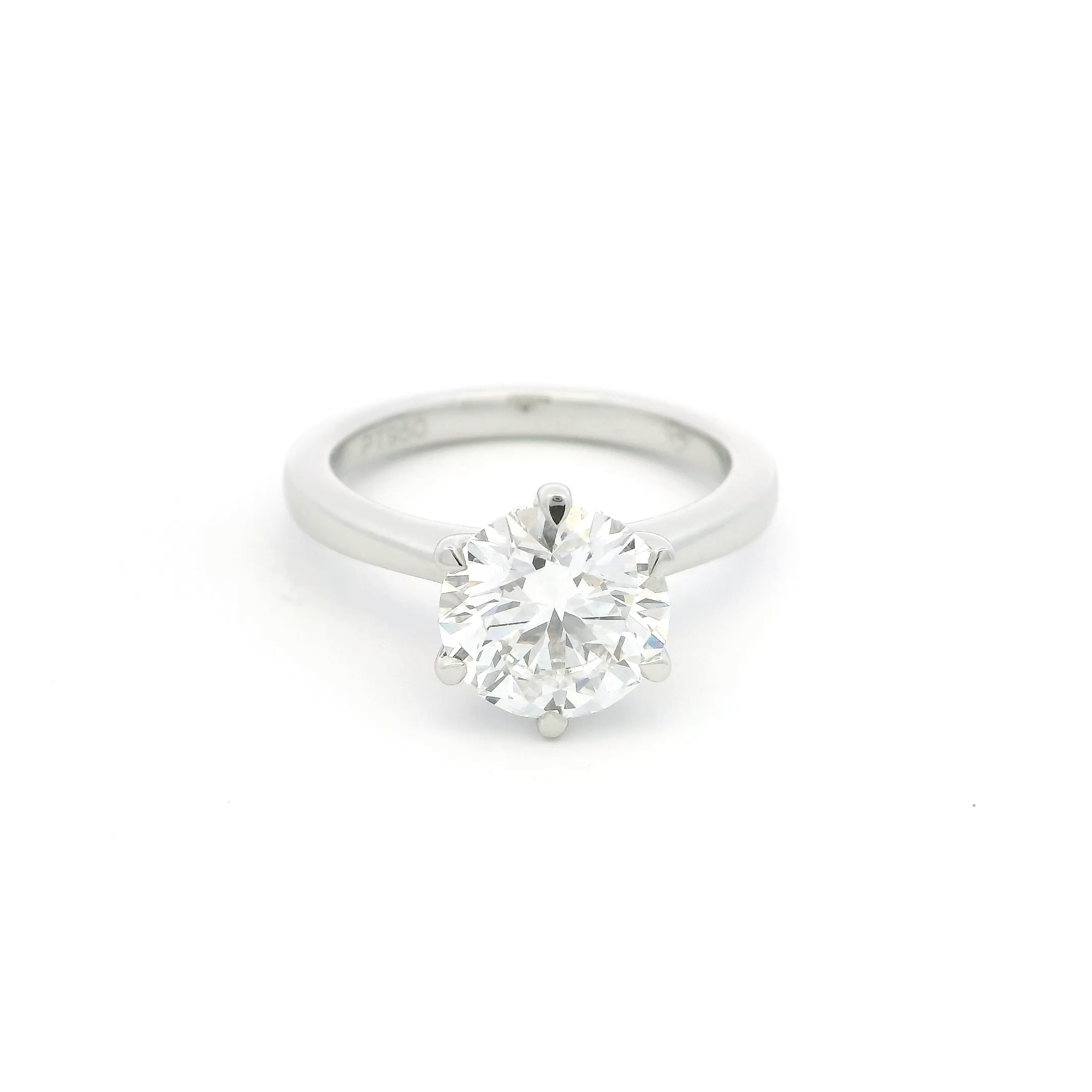 Platinum Laboratory-Grown Six Claw Setting Solitaire Diamond Engagement Ring