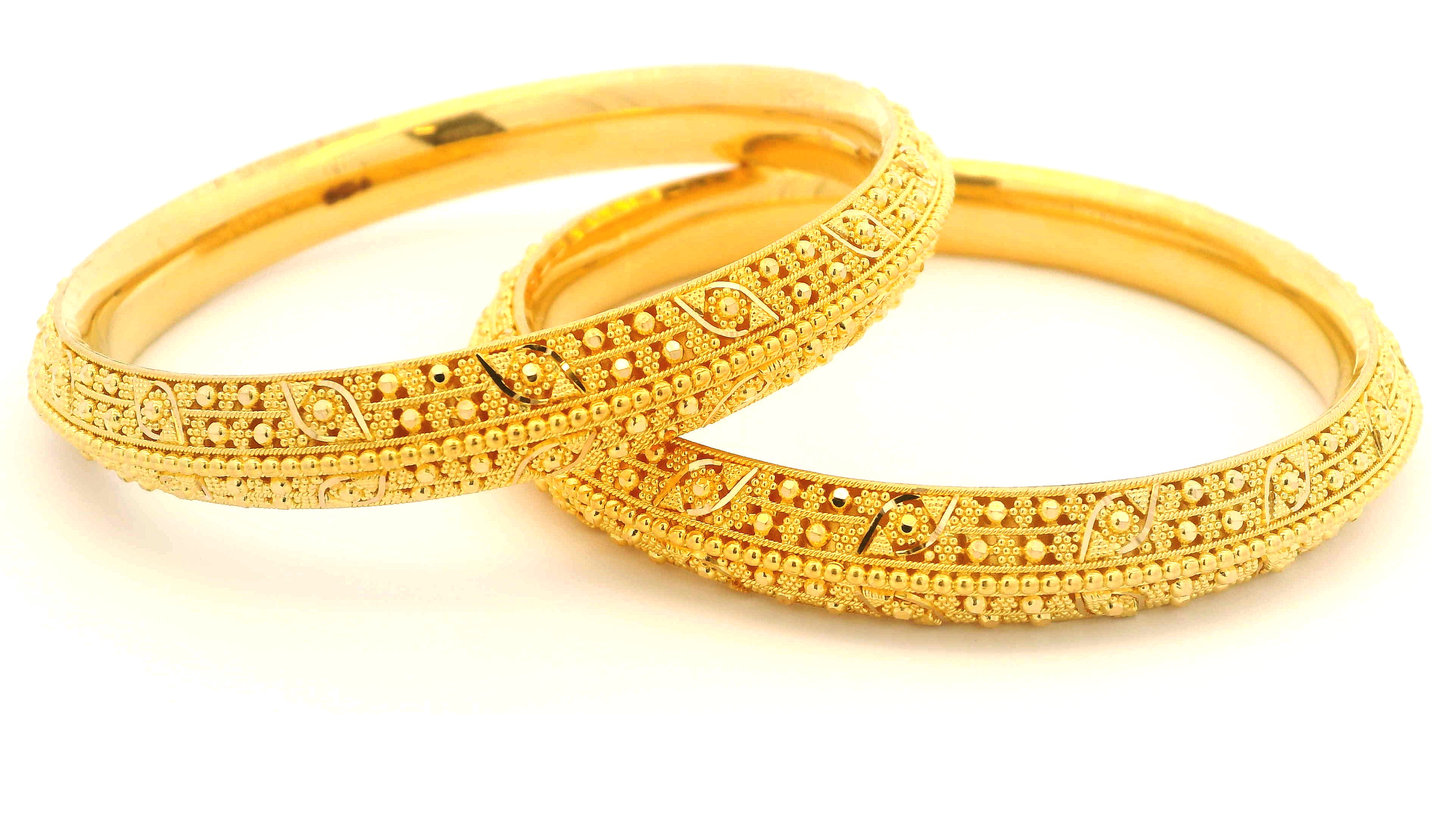 22ct Yellow Gold Set of Six Bangles with Filigree Design & Comfort Fit – Elegant Gold Jewellery Set