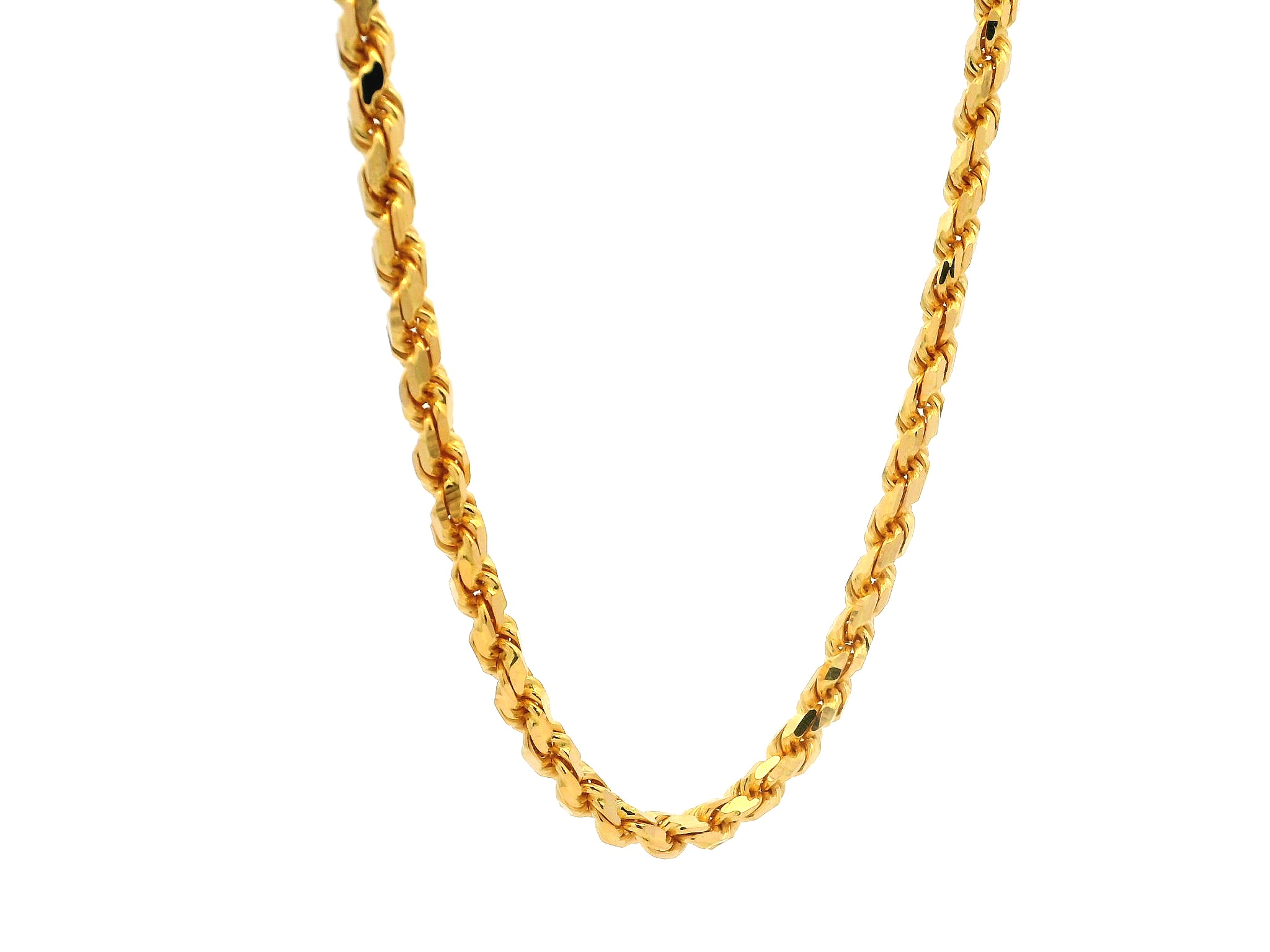 Elegant 22ct Gold Solid Rope Chain with Secure Lobster Clasp – Premium Jewellery | 21 Inches