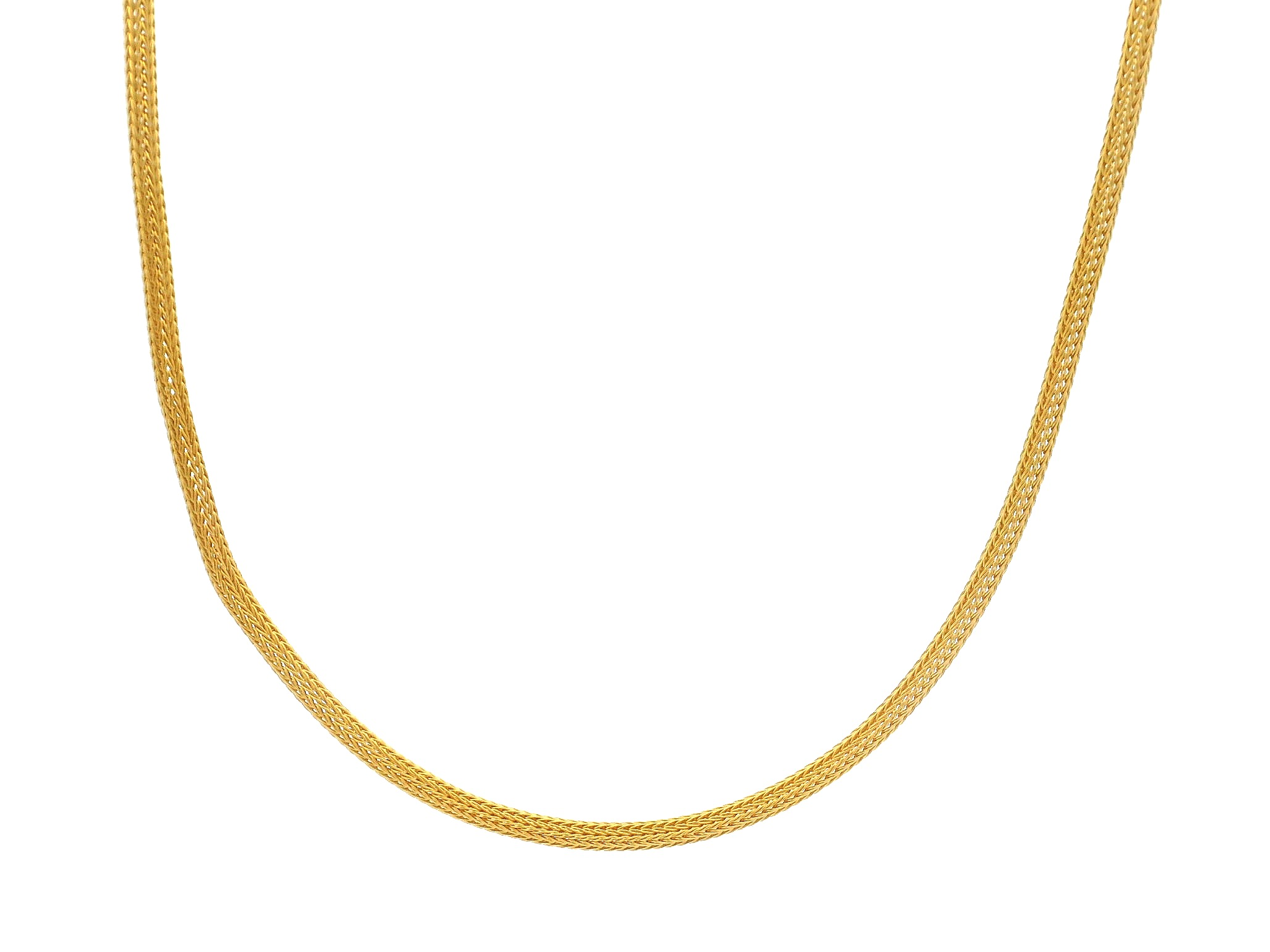 22ct Gold Hollow Mesh Chain with Lobster Clasp | Elegant Round Design Necklace | 16 Inches