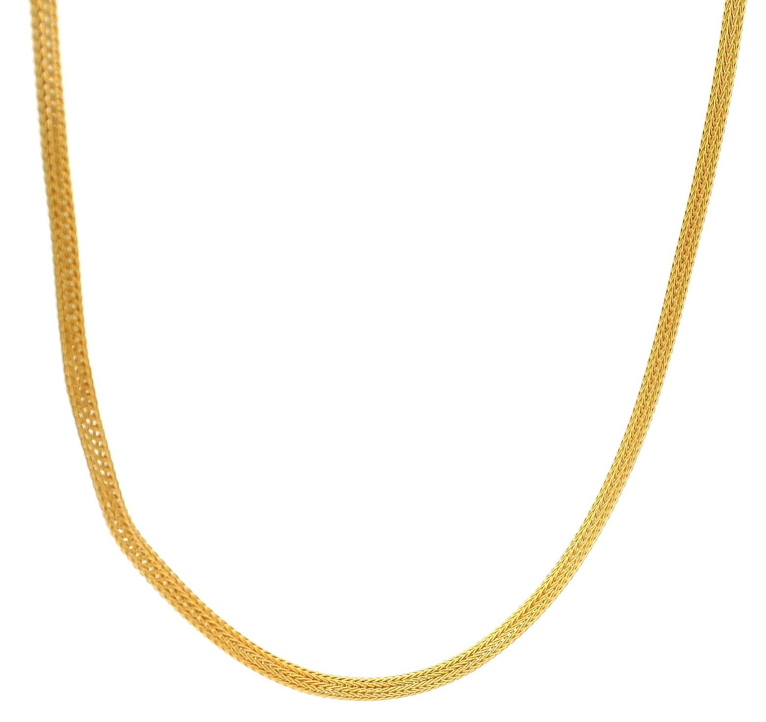 22ct Gold Hollow Mesh Chain with Lobster Clasp | Elegant Round Design Necklace | 16 Inches