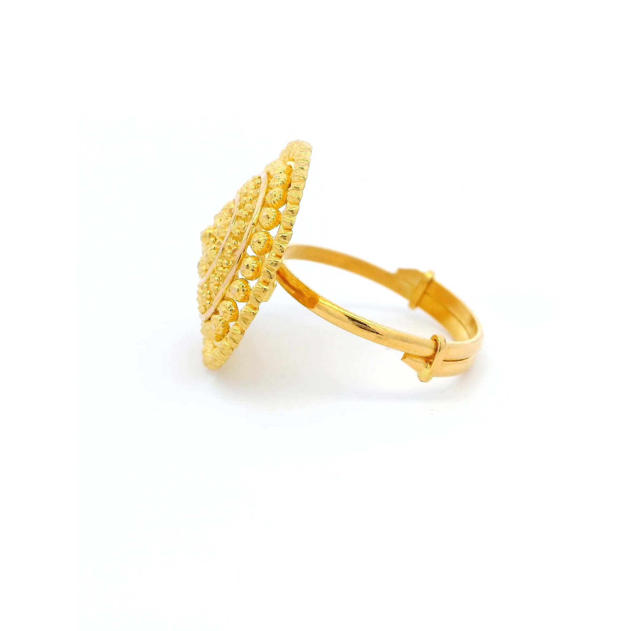 22ct Yellow Gold Ladies Filigree Adjustable Ring | Elegant & Timeless Design | Size P