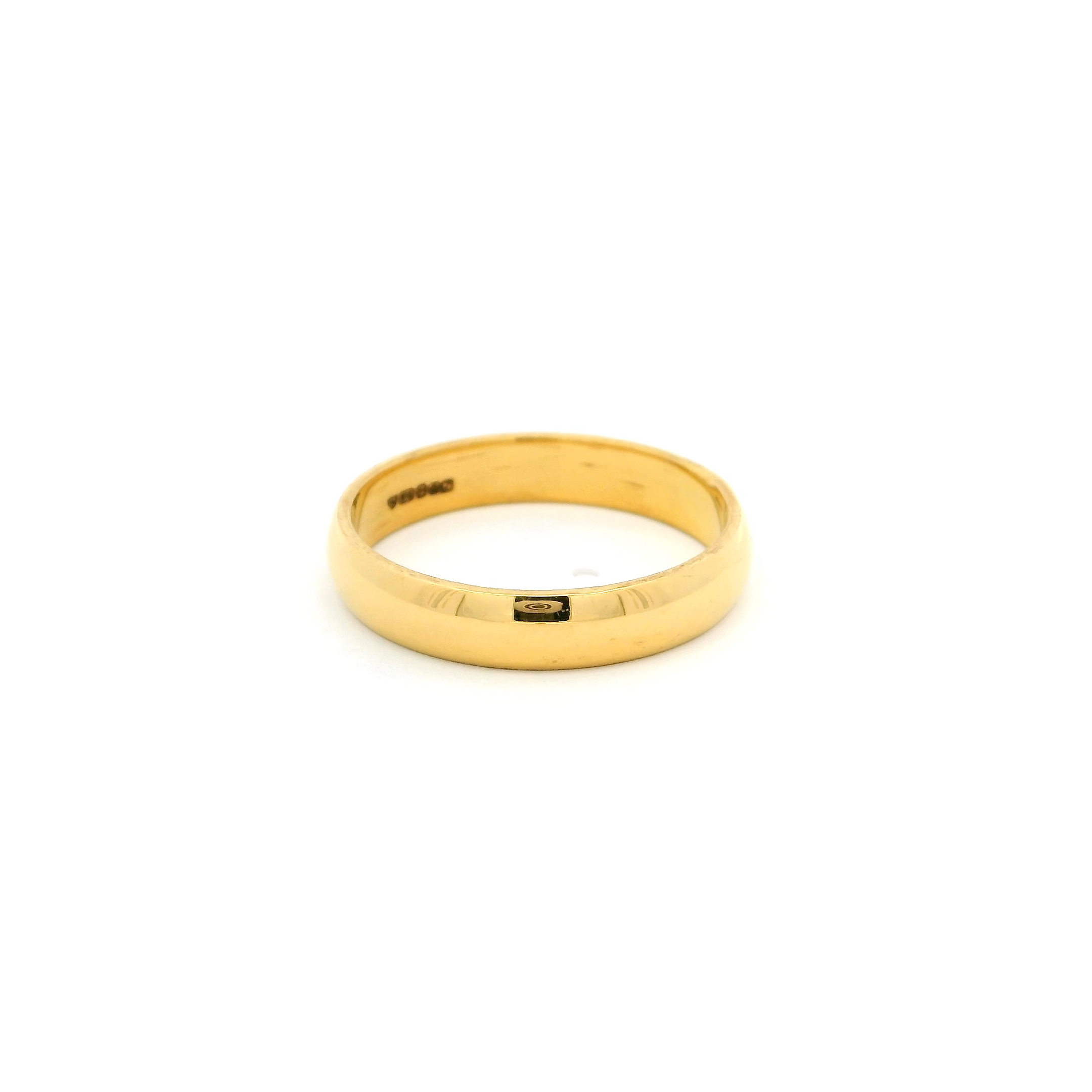 22ct Yellow Gold D-Shaped Wedding Band | Timeless Elegance for Your Special Day | Size T