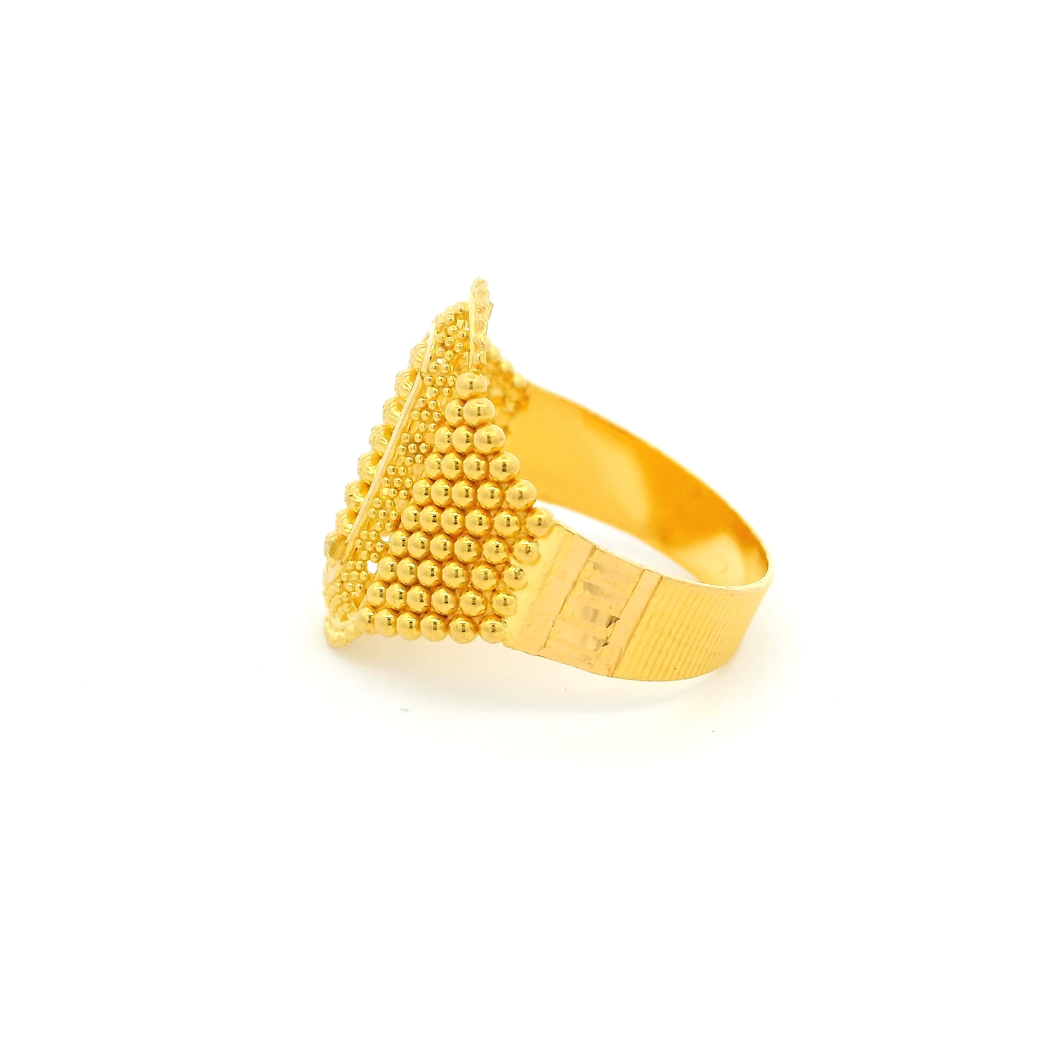 22ct Yellow Gold Ladies Ring with Intricate Filigree Work Design | Size N 1/2