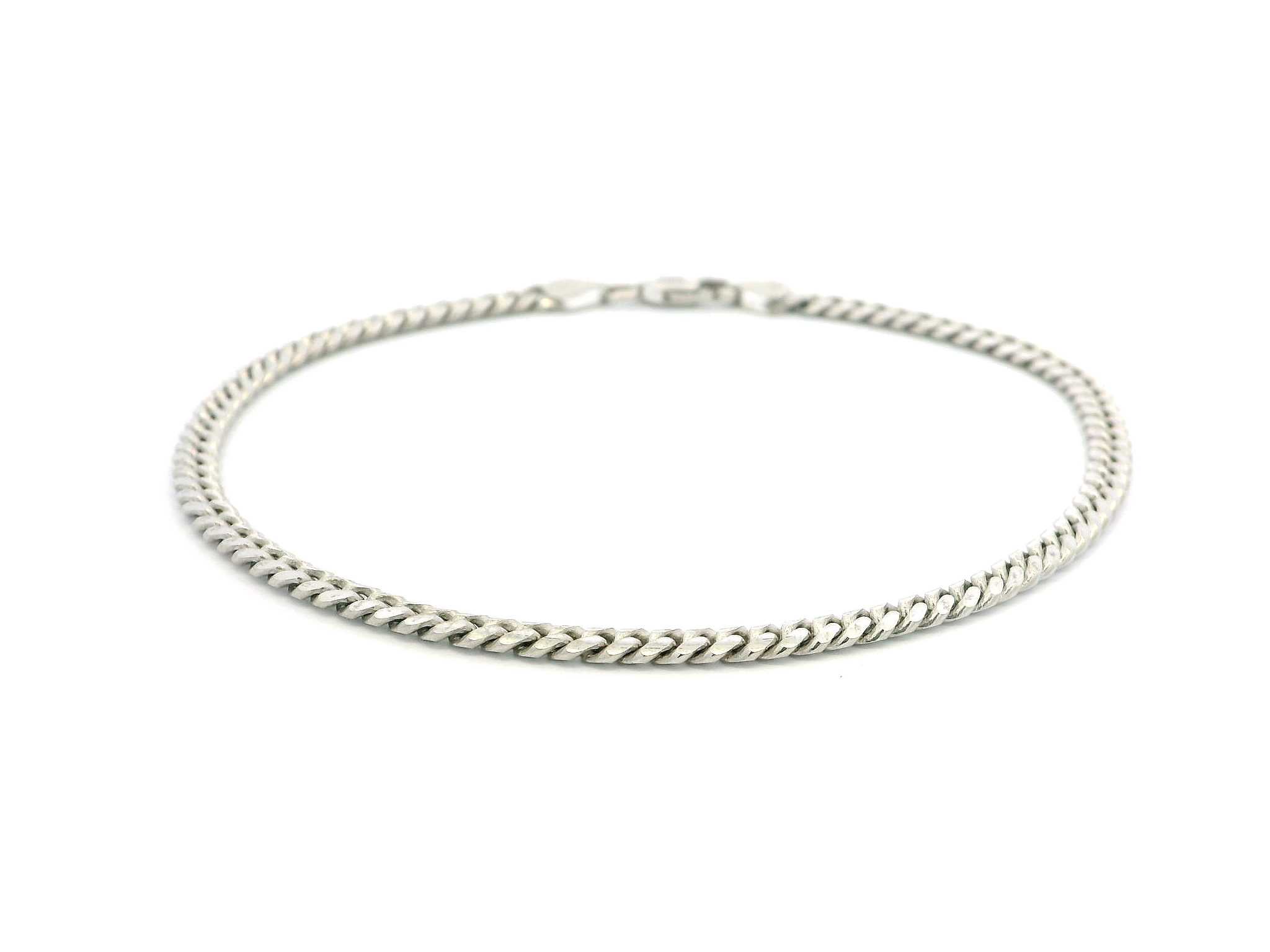 18ct White Gold Cuban Bracelet with Lobster Clasp - Stylish & Durable Luxury Jewellery