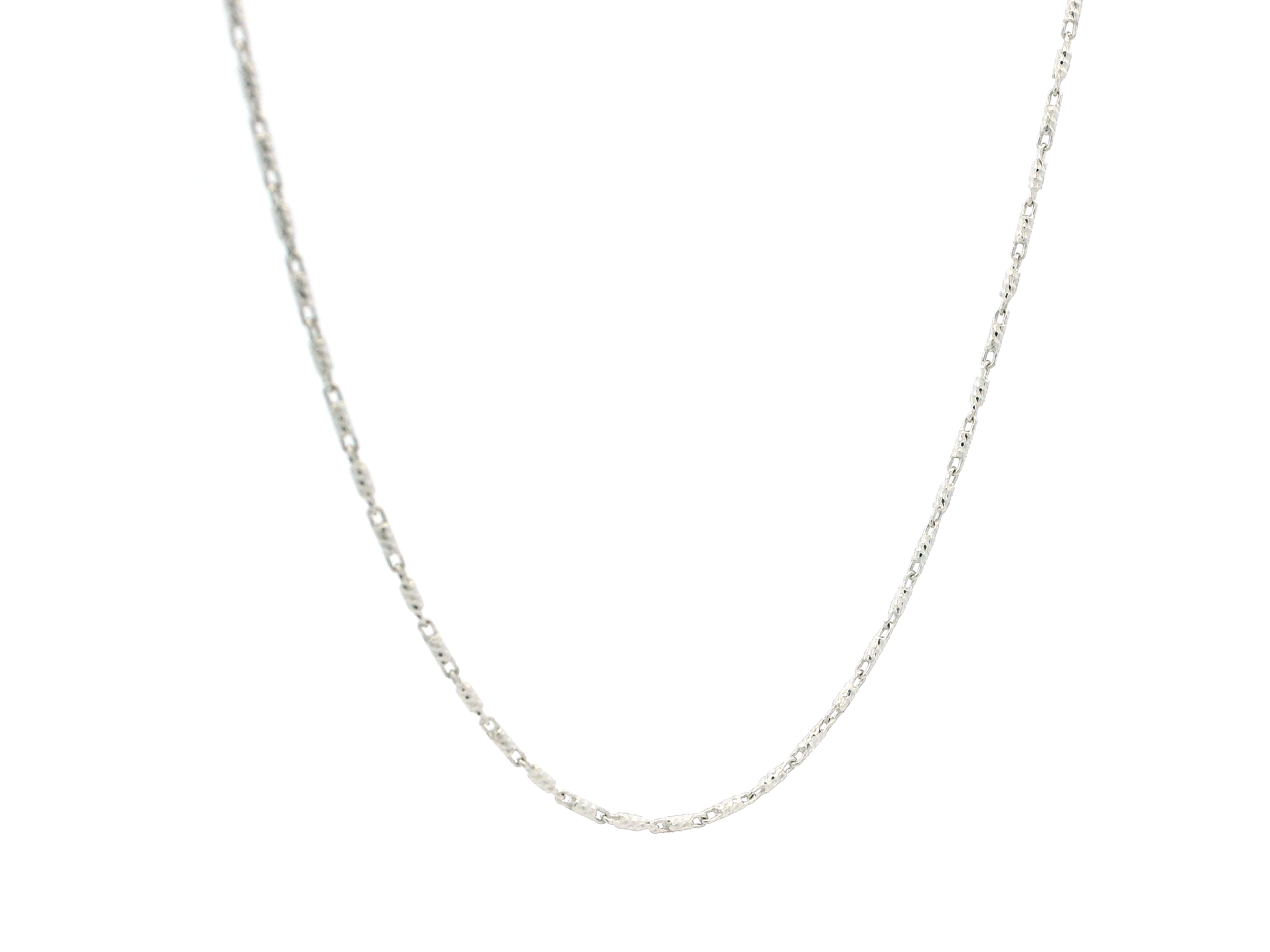 18ct White Gold Fancy Link Chain with Lobster Clasp | Chic & Elegant Necklace | 18 Inches