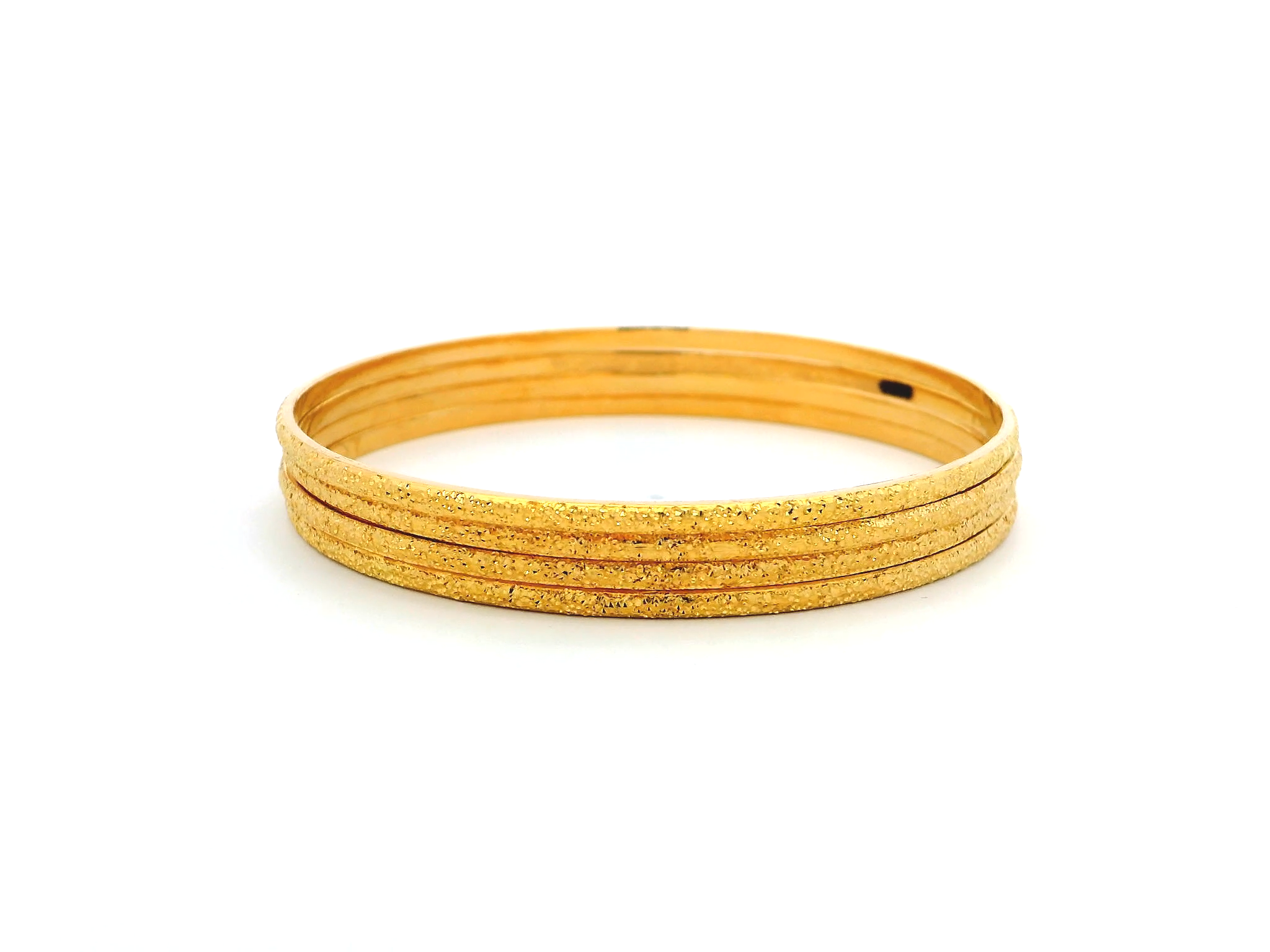 Set of Four 22ct Gold Bangles with Milgrain Design – Elegant Gold Bangle Set for Every Occasion