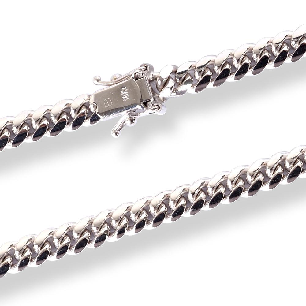 New 18k top white gold cuban link chain and bracelet