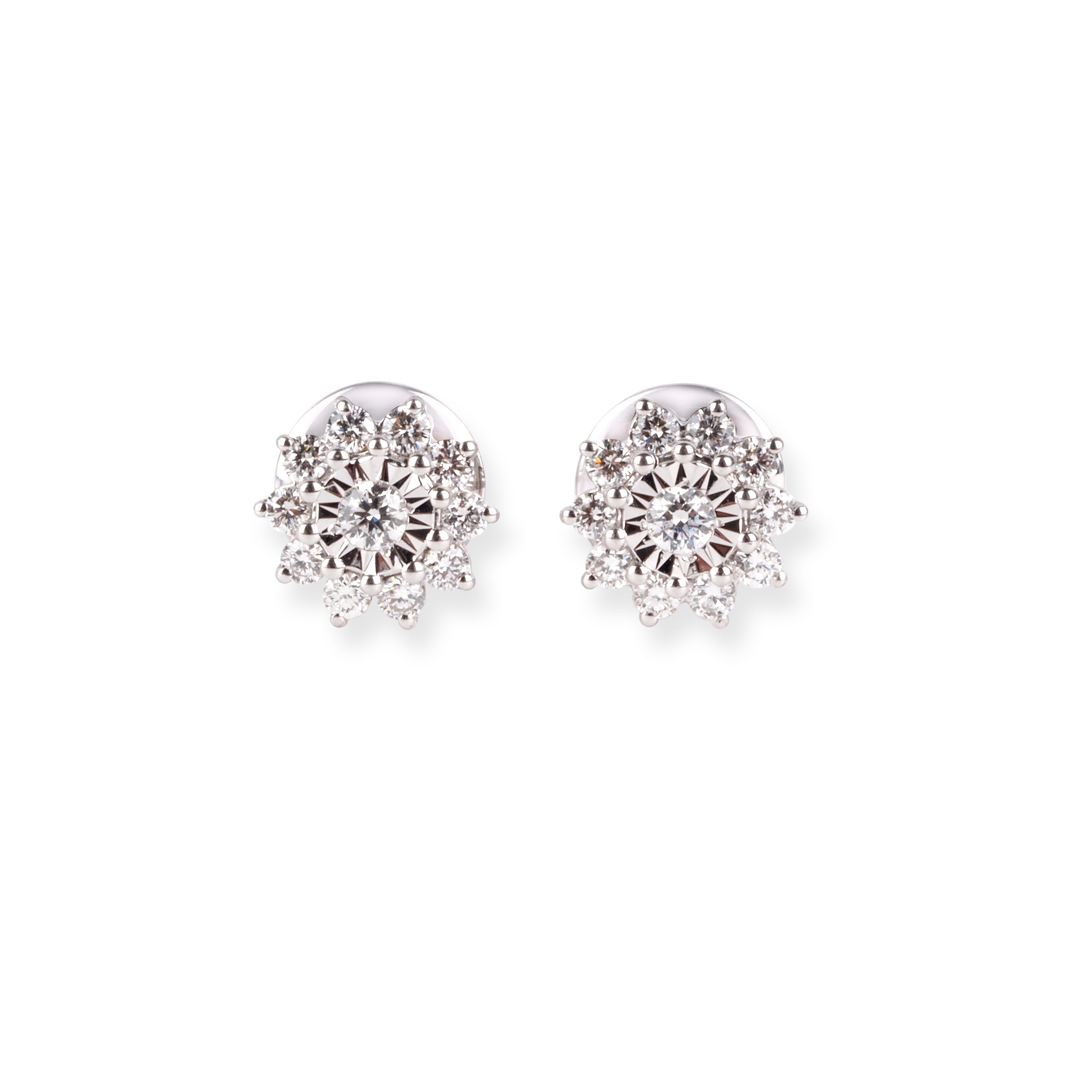 18ct White Gold Diamond Stud Earrings MCS7713