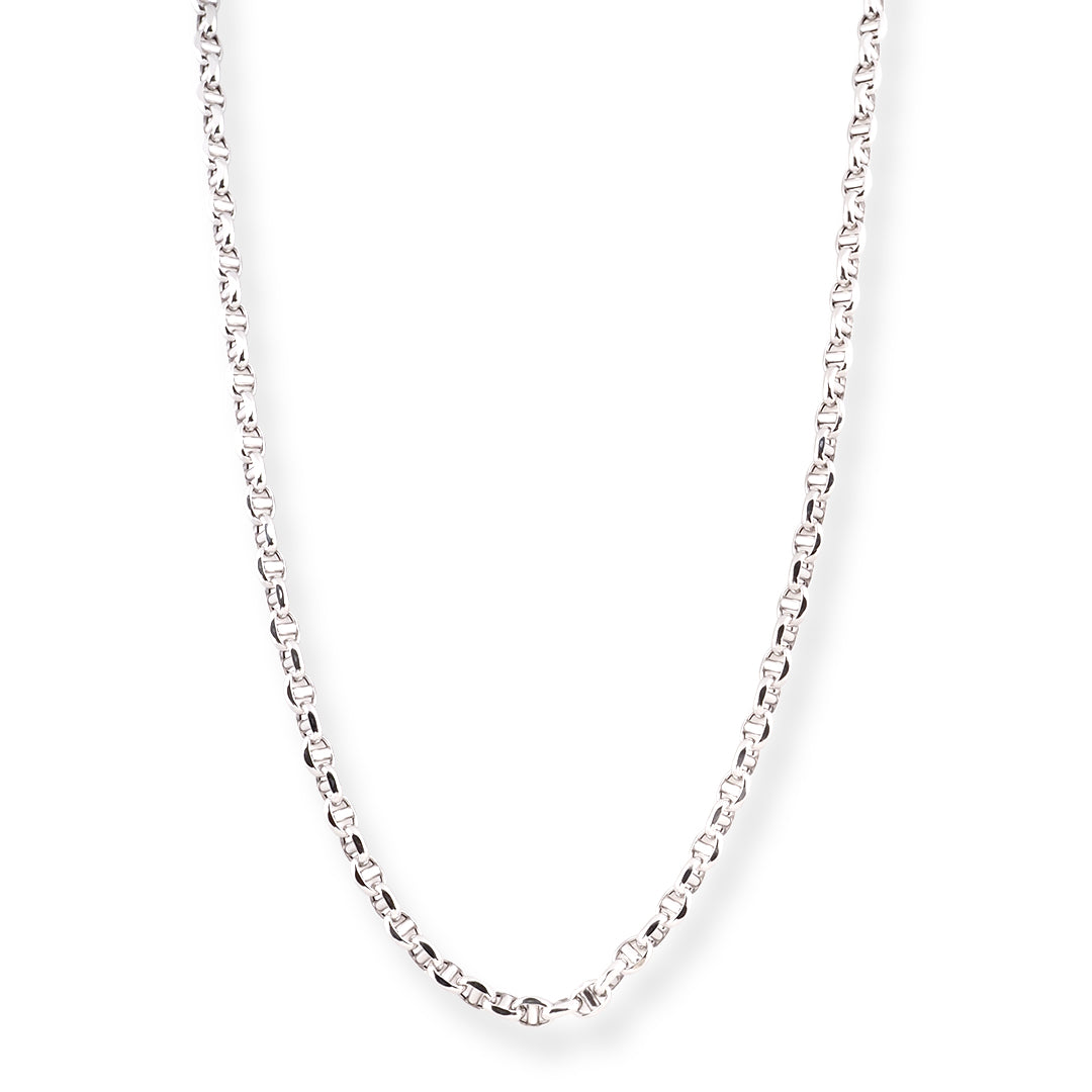 18ct White Gold Rolo Chain with Lobster Clasp C-7049