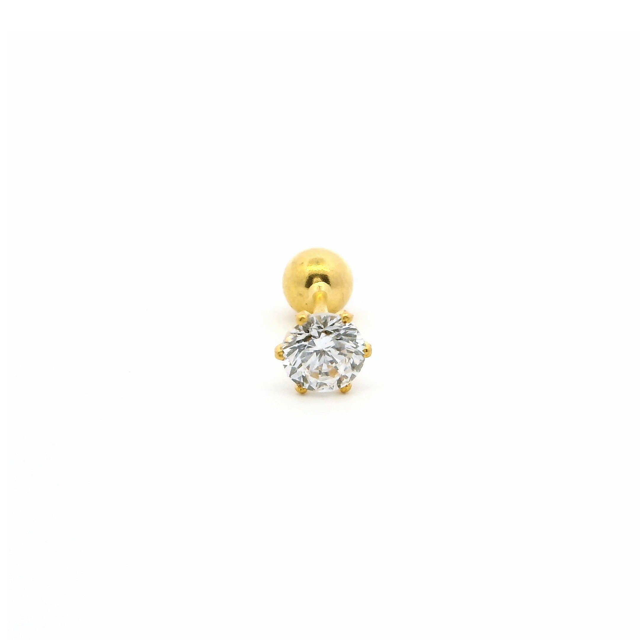 18ct Yellow Gold Double-Sided Screw Back Labret Stud