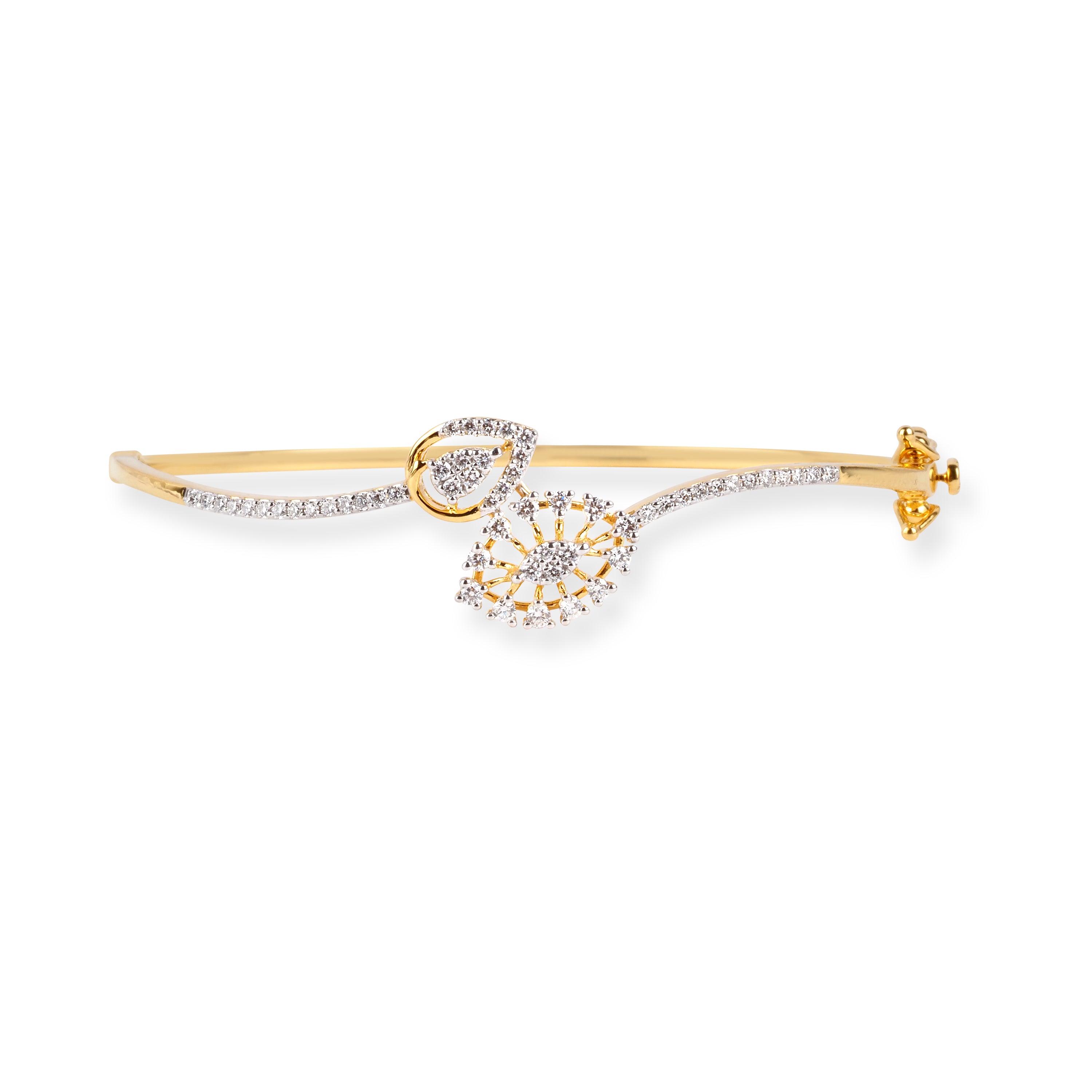 18ct Yellow Gold Openable Diamond Bangle MCS7710